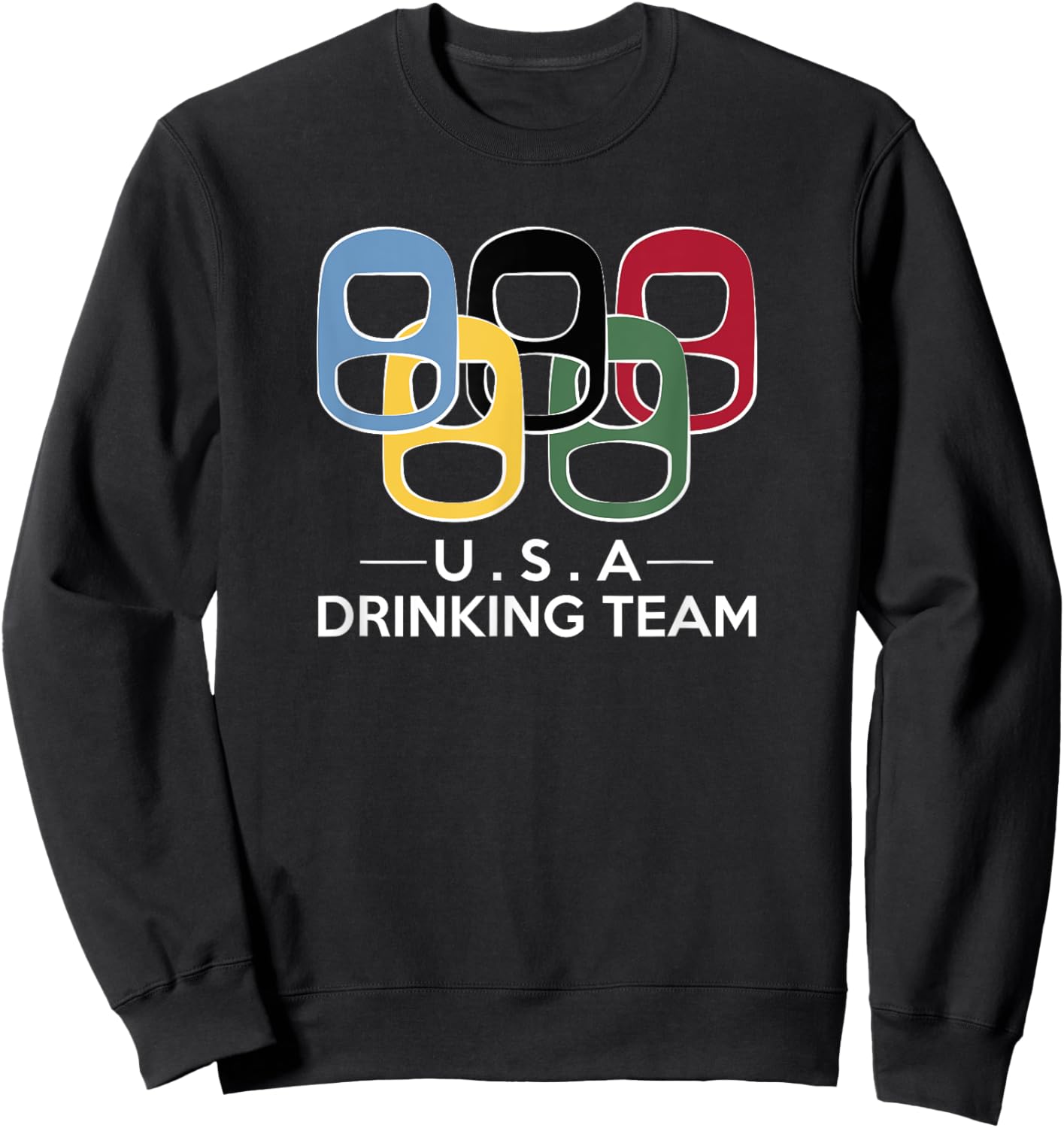 USA Drinking Team Beer Can Tab Sports Sweatshirt - Sweatshirt | Black