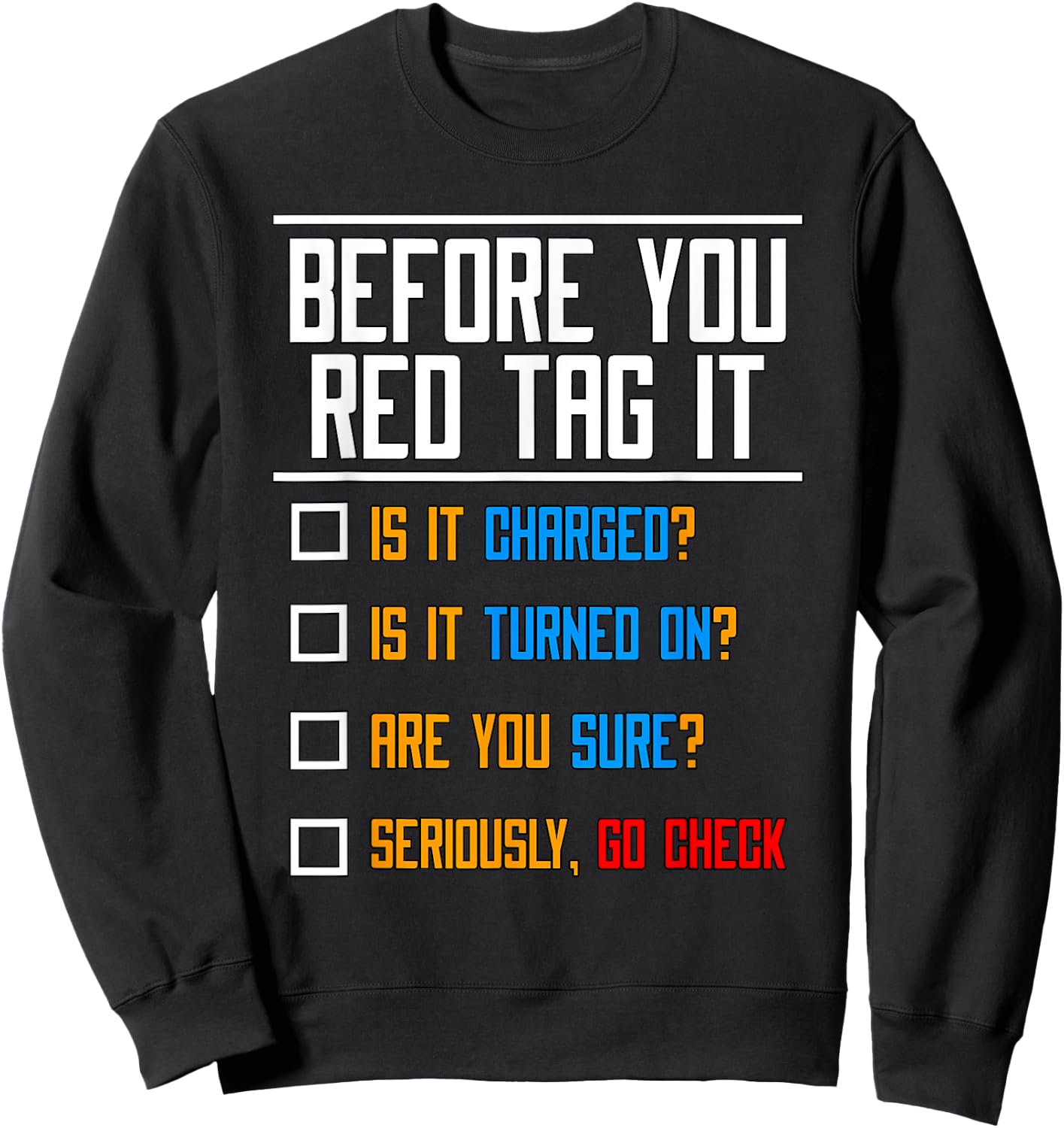 Before You Red Tag IT Associates Problem Solver Swagazon Sweatshirt - Sweatshirt | Black