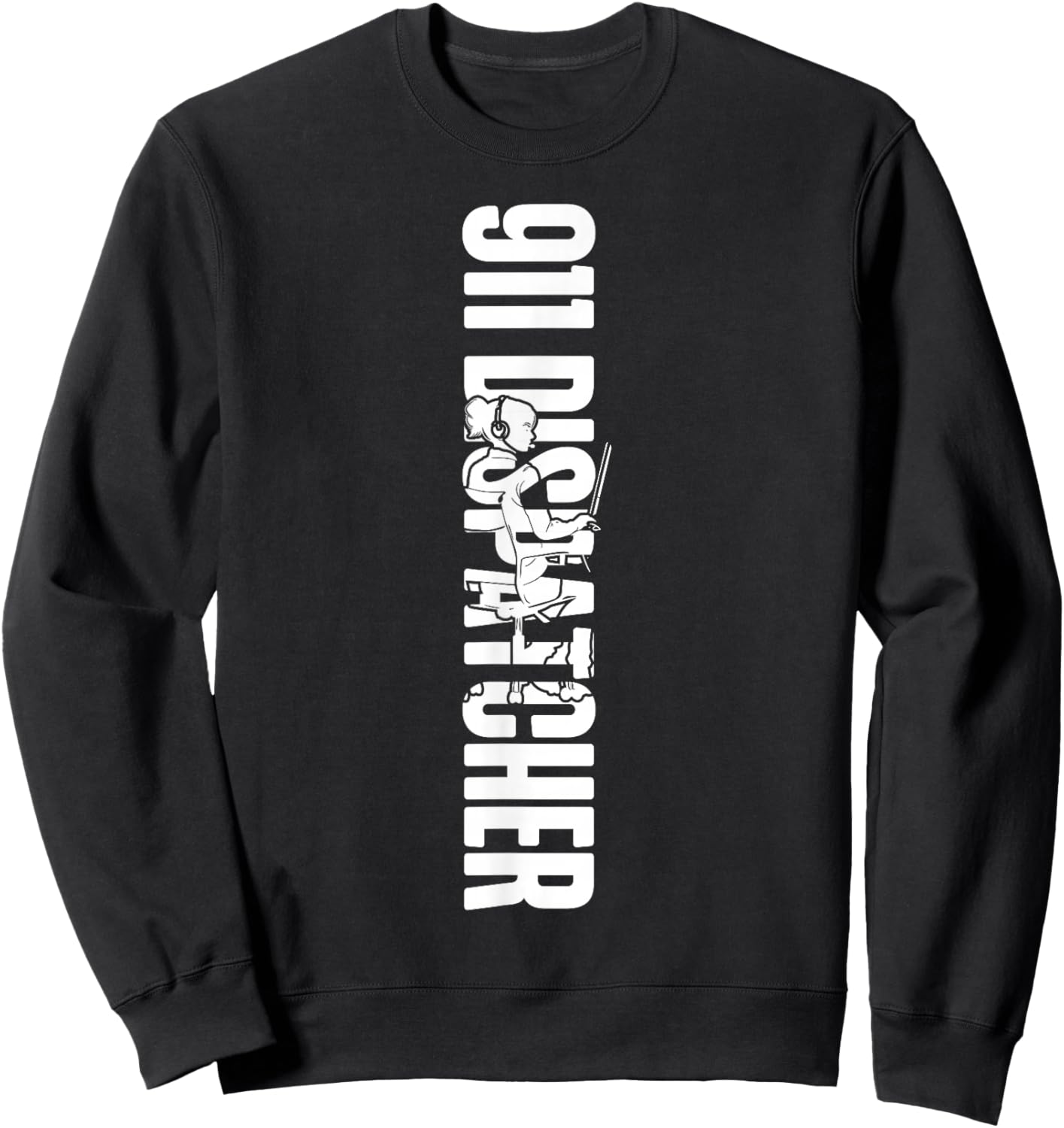 911 Dispatcher Thin Gold Yellow Line 911 Dispatcher Sweatshirt - Sweatshirt | Black