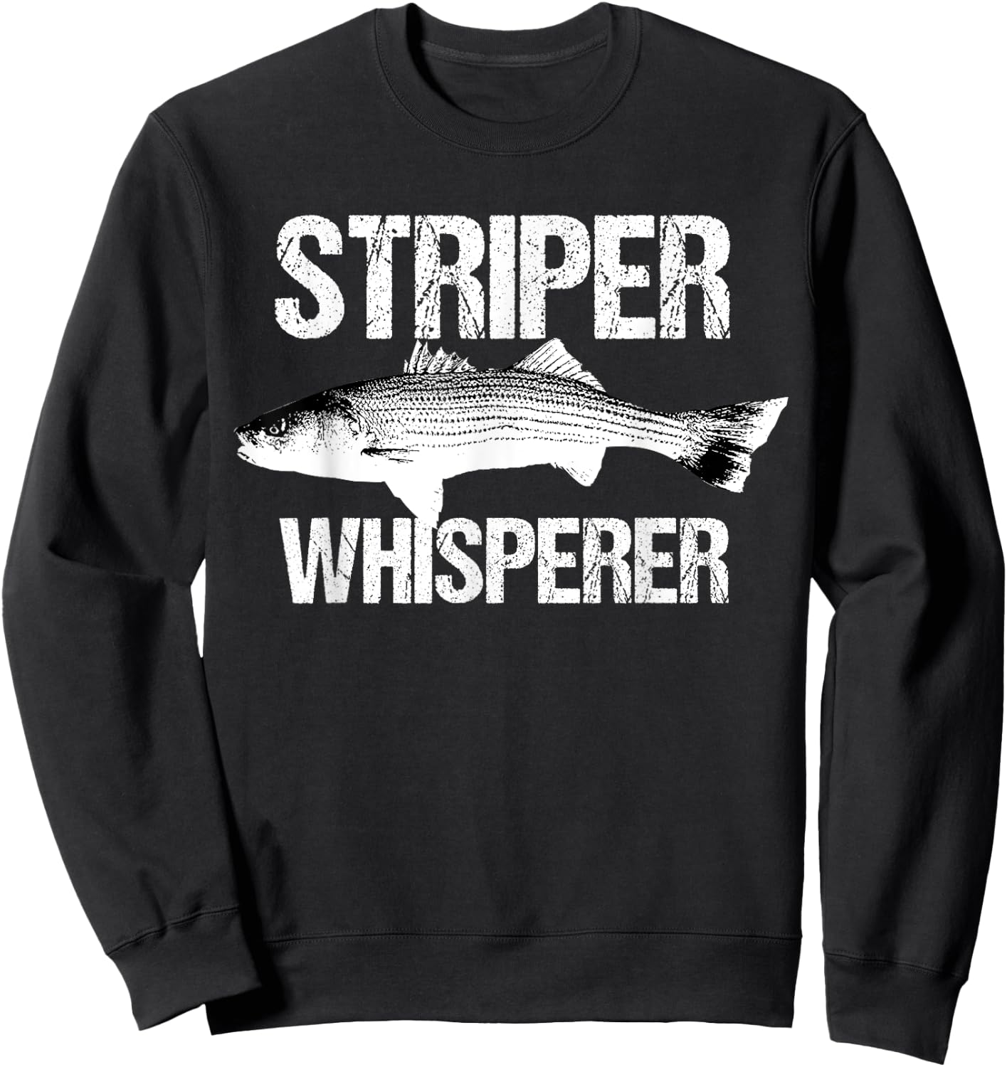 Striper Whisperer Cool Bass Fly Fishing Fish Fisherman Gift Sweatshirt - Sweatshirt | Black