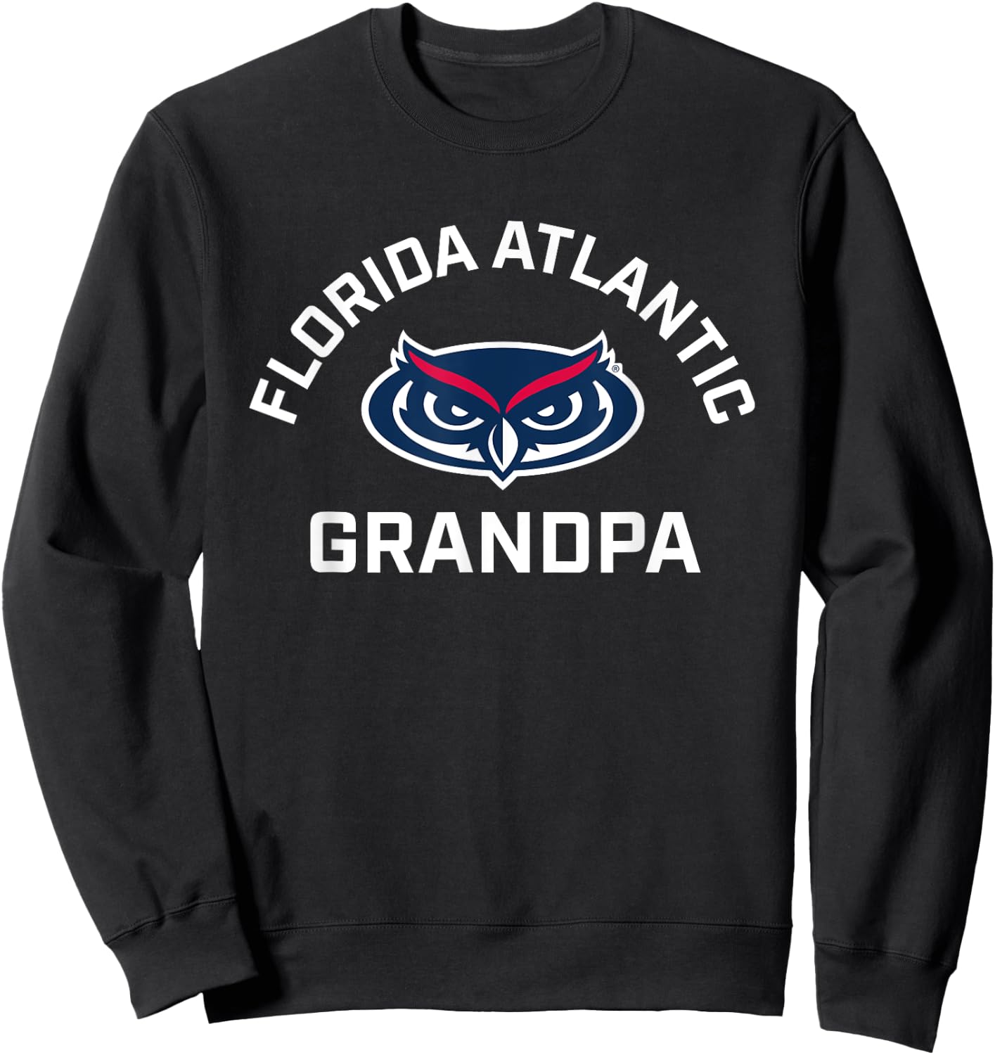 Florida Atlantic University FAU Owls Arched Grandpa Sweatshirt - Sweatshirt | Black