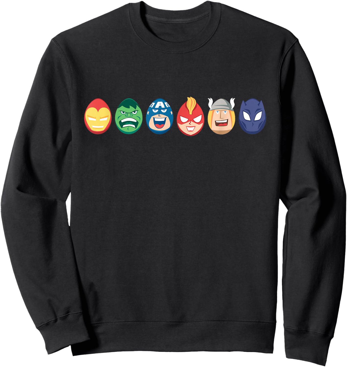 Marvel Avengers Super Heroes Toony Easter Eggs Sweatshirt - Sweatshirt | Black