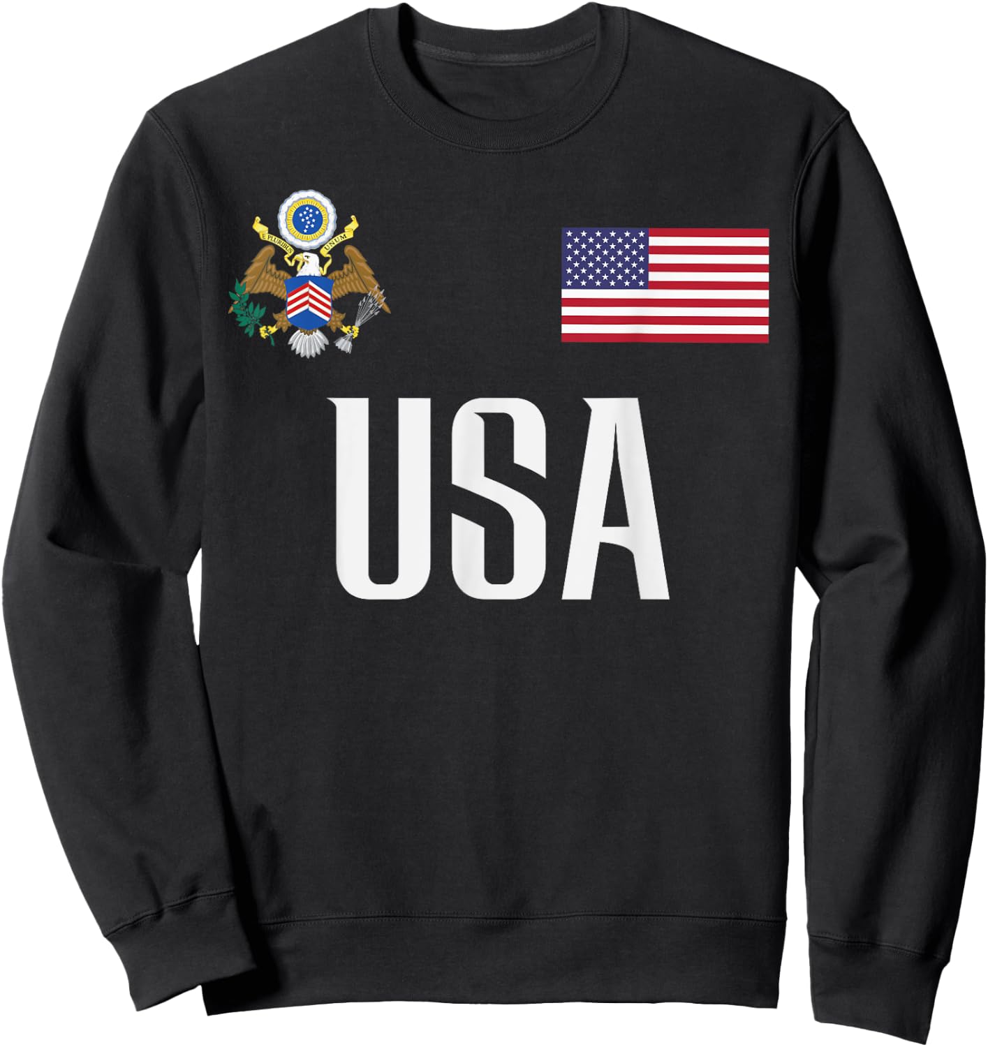 USA America Flag Football Soccer Fan Men Women Kids Sweatshirt - Sweatshirt | Black