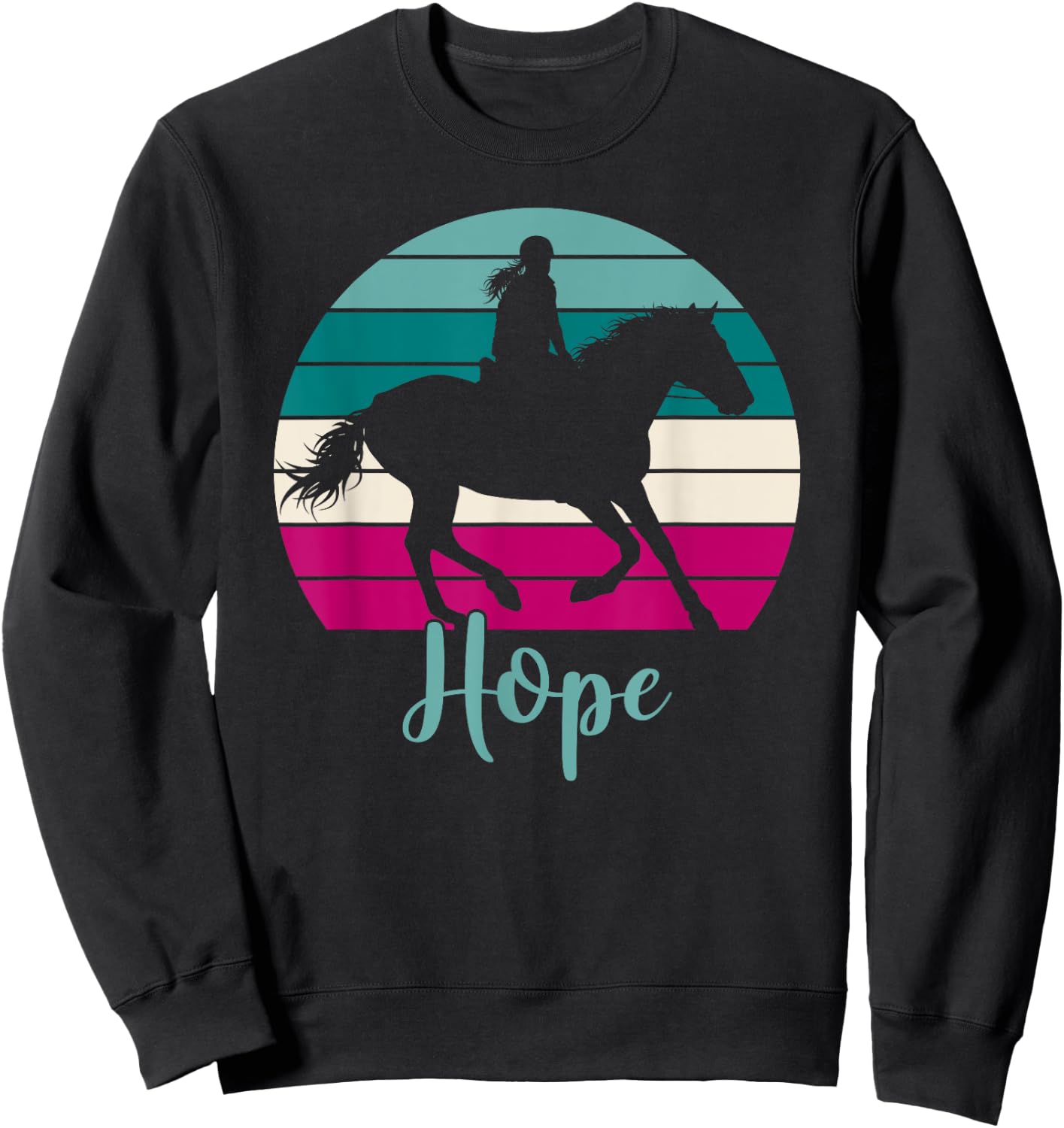 Hope Name Gift - Equestrian Shirt Hope Horse Girl Sweatshirt - Sweatshirt | Black