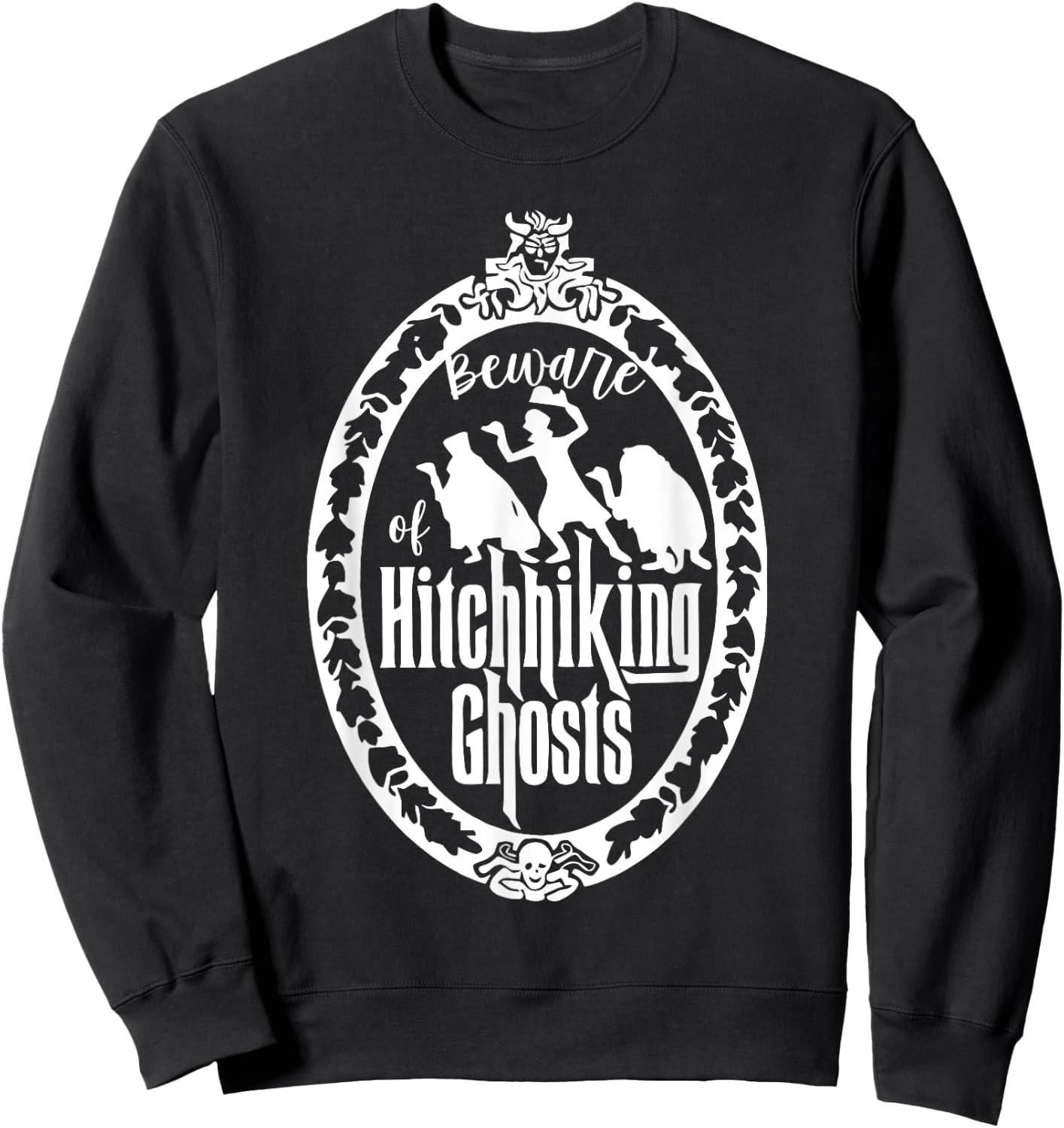 Beware Of Hitchhiking Ghost Halloween Sweatshirt - Sweatshirt | Black