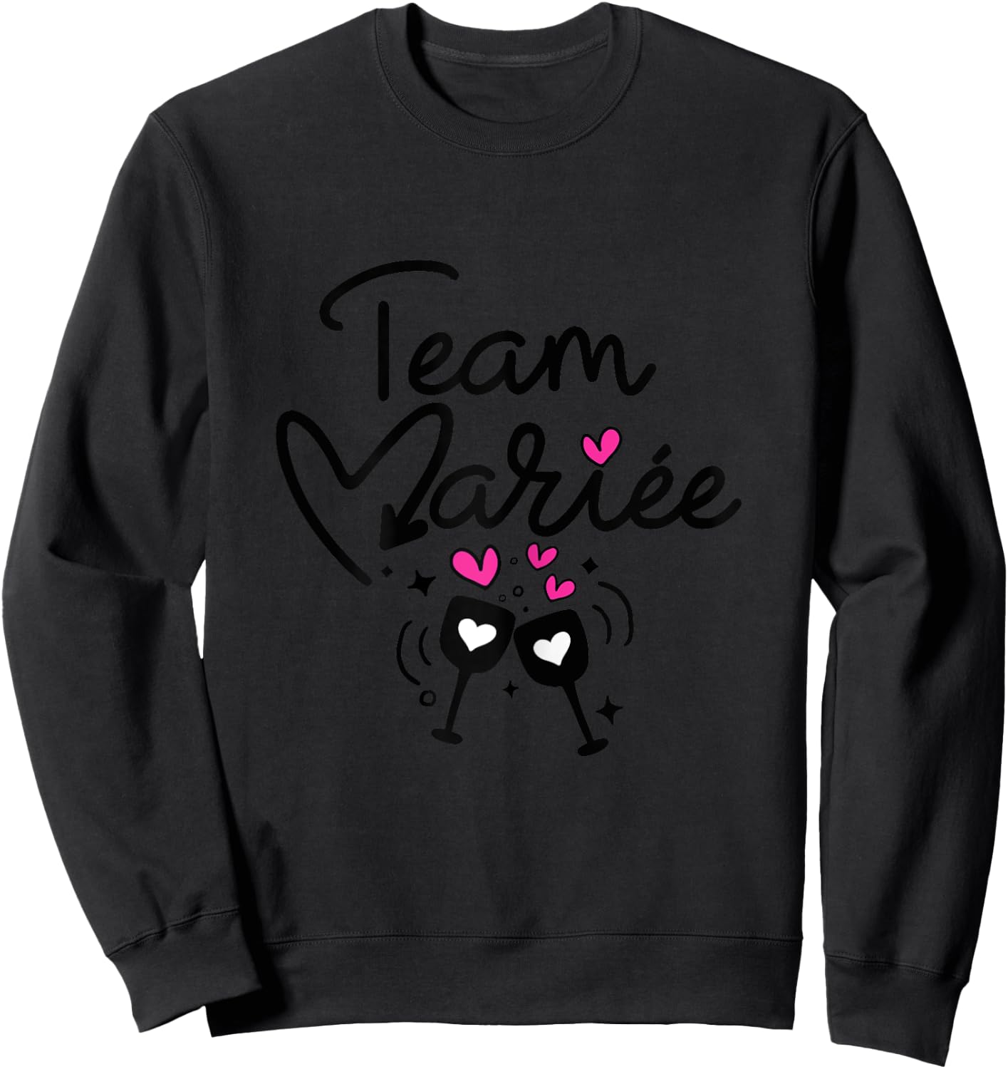 Woman Bride Team Humor Woman Team Bride EVJF , white, Female X-Small Sweatshirt - Sweatshirt | Black