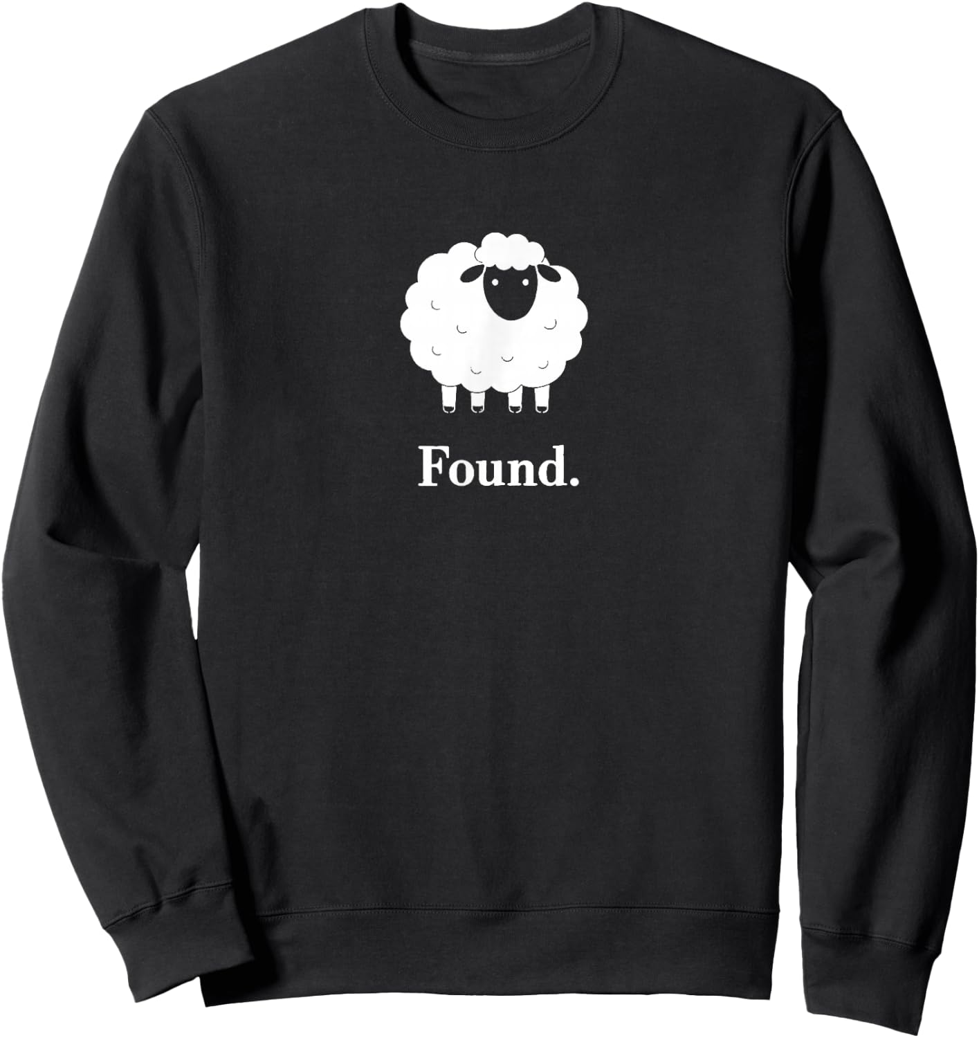 Found Minimalist Sheep Christian Psalm 23 Lamb Christian Sweatshirt - Sweatshirt | Black