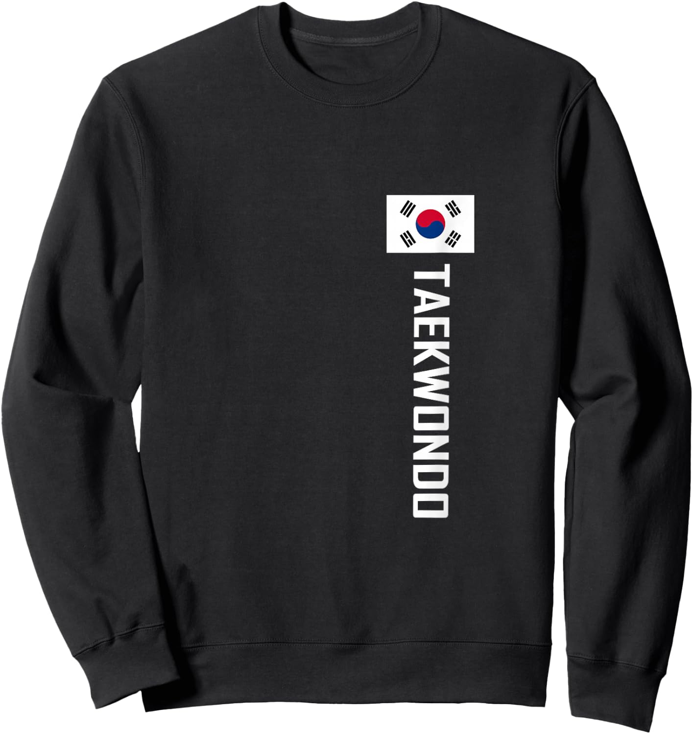 Taekwondo vertikal weiß mit koreanischer Flagge Sweatshirt - Sweatshirt | Black