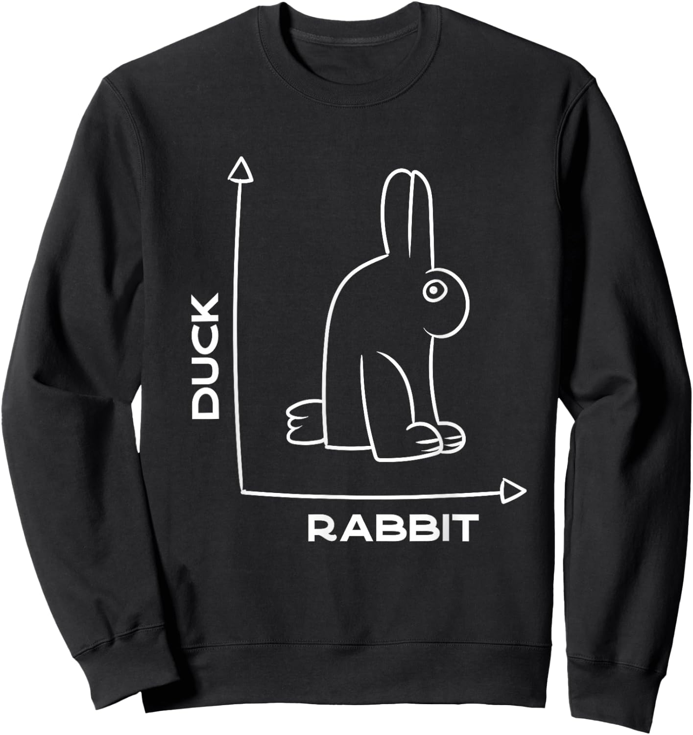Ente - Kaninchen - lustig - Witz - Hase - optische Täuschung - Wortspiel Sweatshirt - Sweatshirt | Black