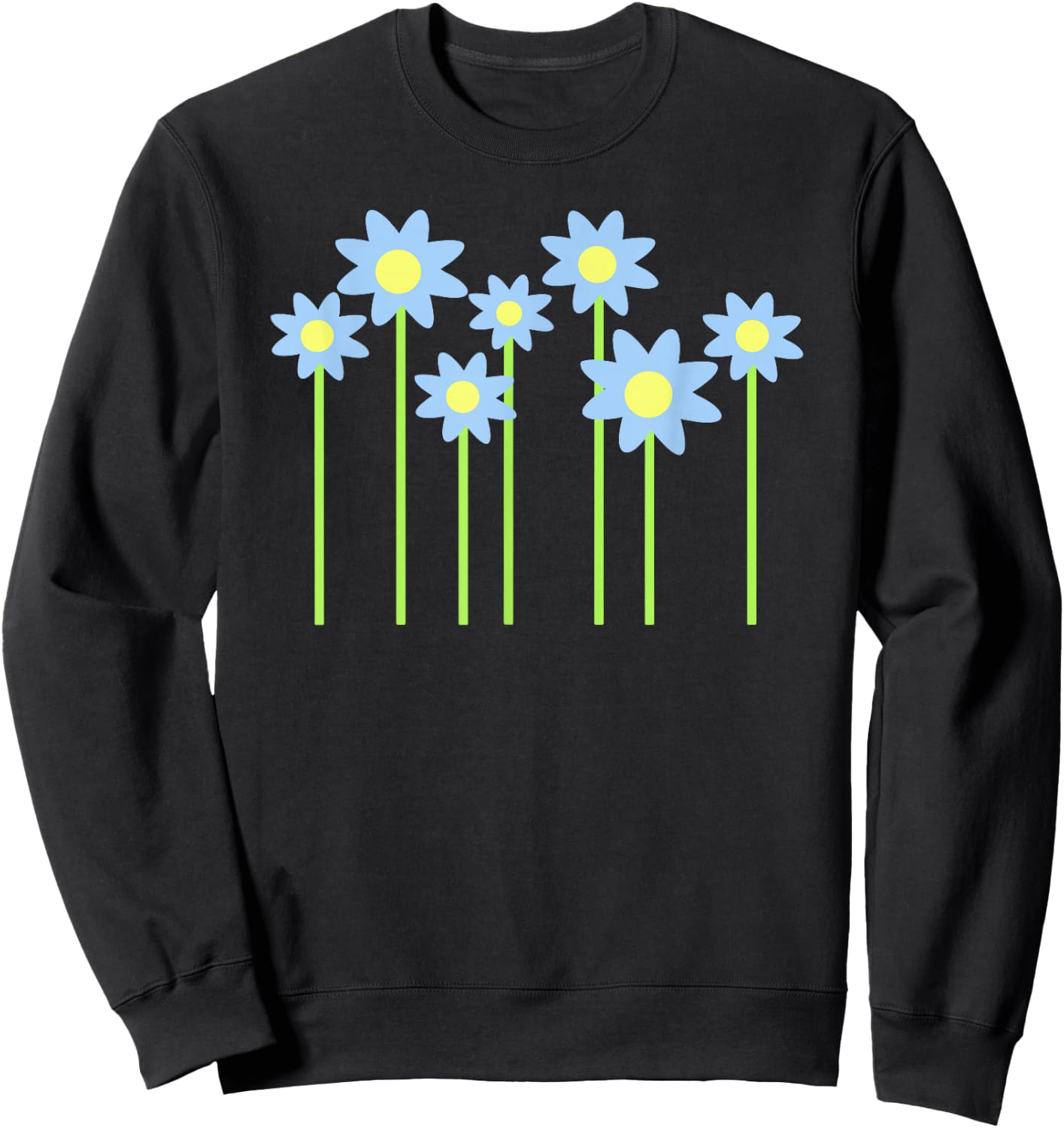 Blue flowers Sweatshirt - Sweatshirt | Black