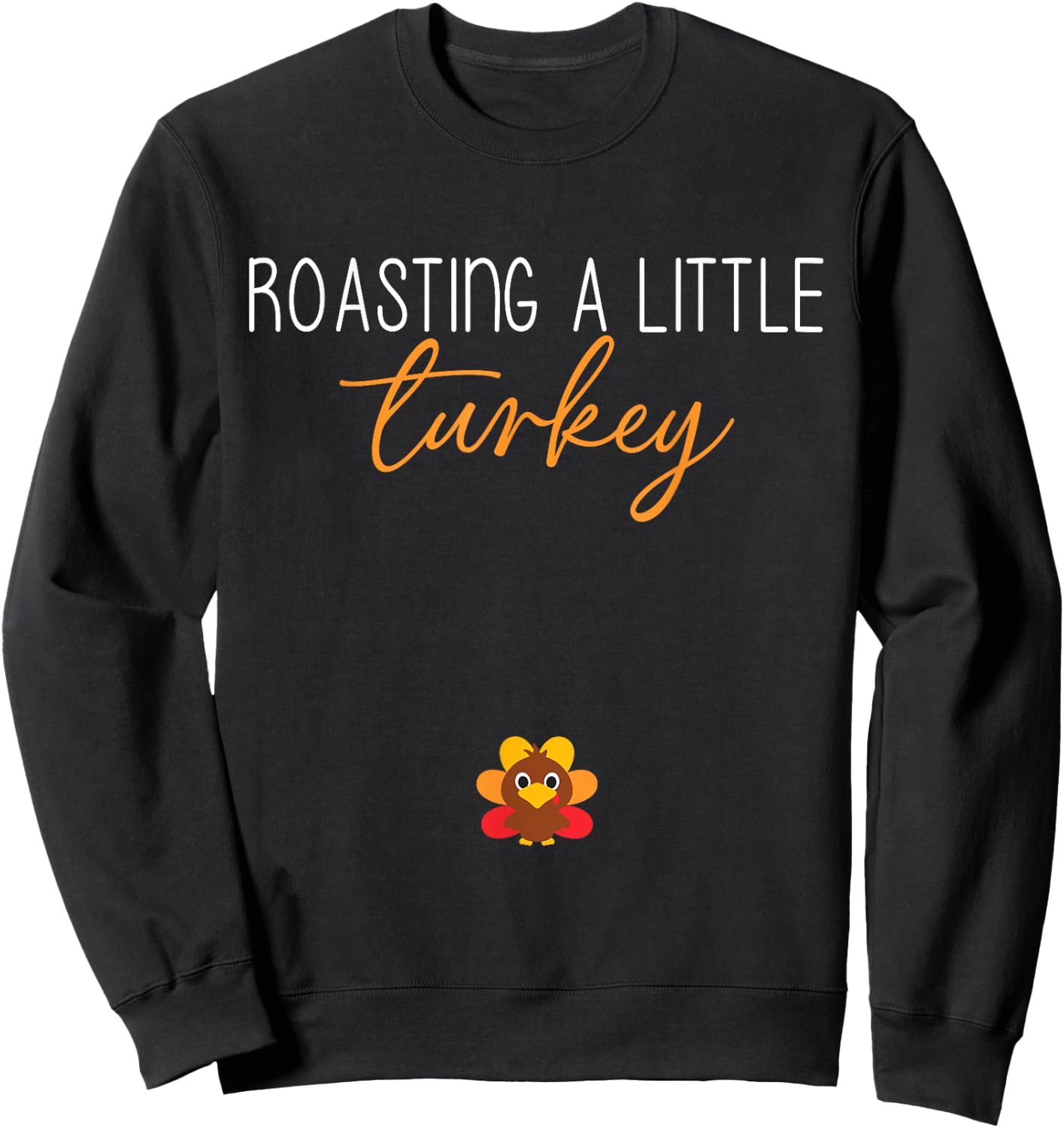 Thanksgiving Fall Pregnancy Announcement - Black - Women's - Small - Short Sleeve - Classic Fit - Cotton & Polyester - Round Neck - Lace Embellishment - Thanksgiving Occasion Sweatshirt - Sweatshirt | Black