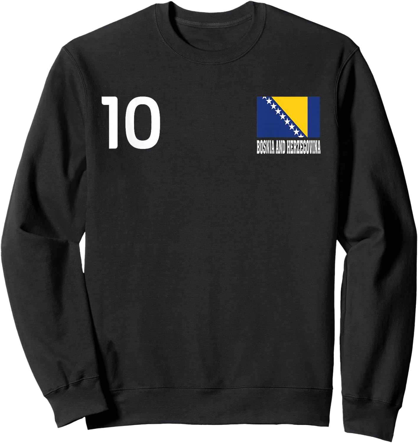 Nationalflagge von Bosnien und Herzegowina, 10 Stück Sweatshirt - Sweatshirt | Black