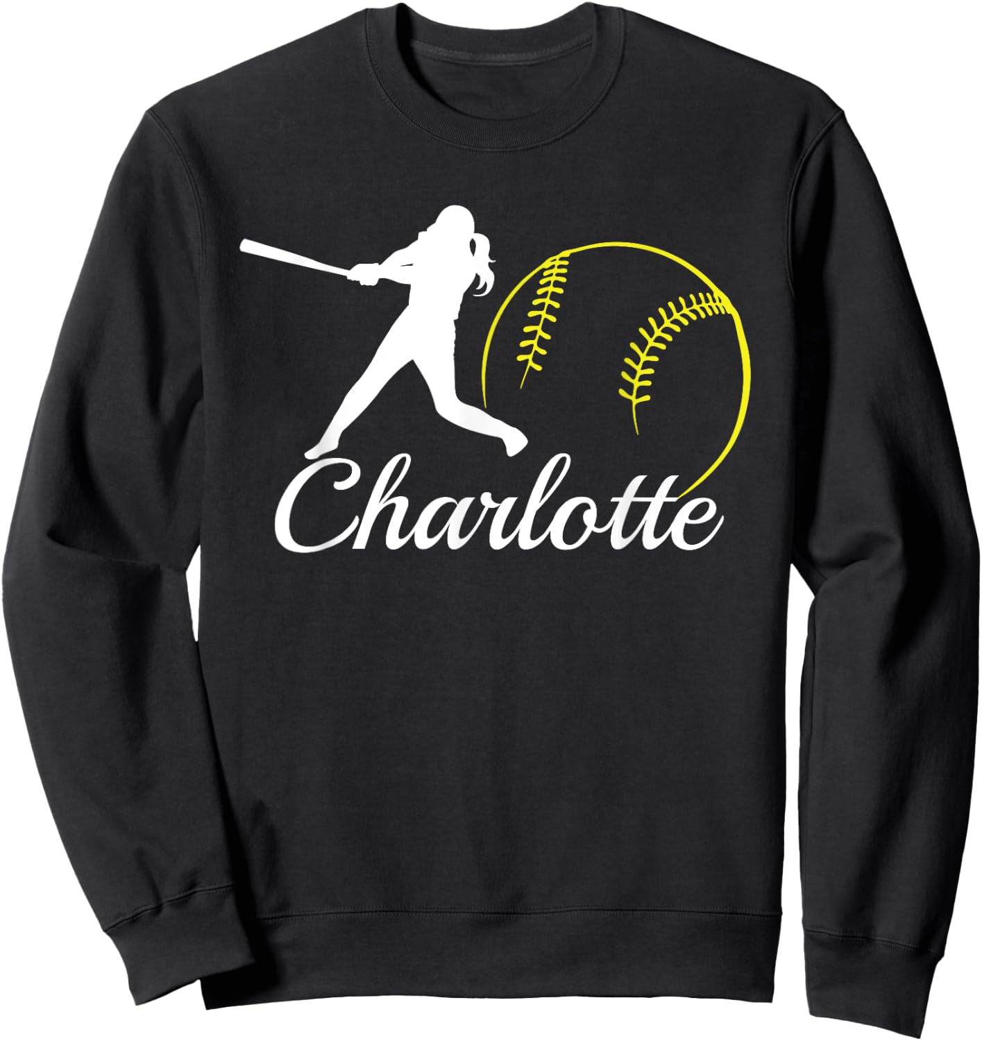 Charlotte Softball Name Shirt for Charlotte Sweatshirt - Sweatshirt | Black