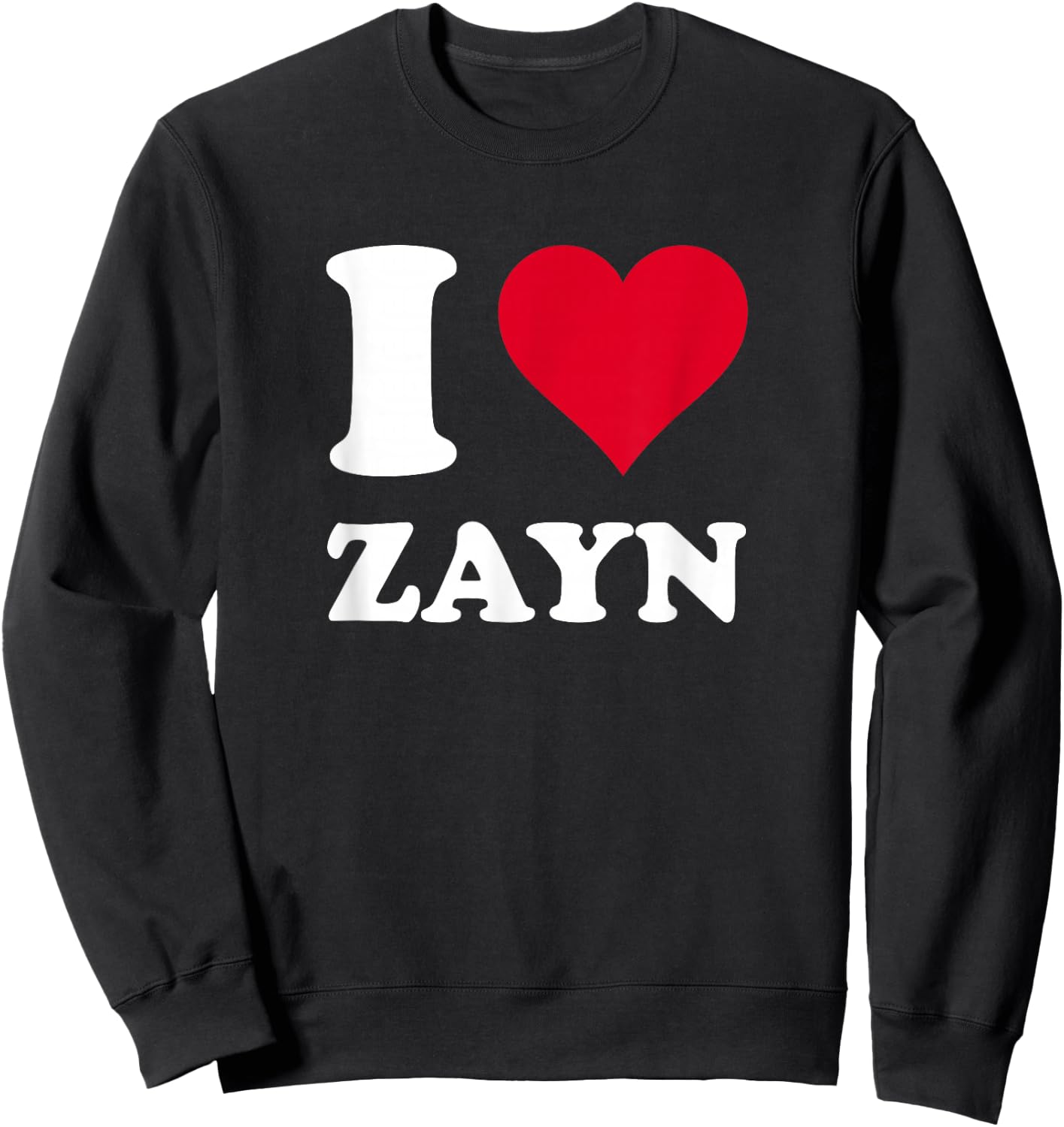 Red Heart I Love Zayn Sweatshirt - Sweatshirt | Black