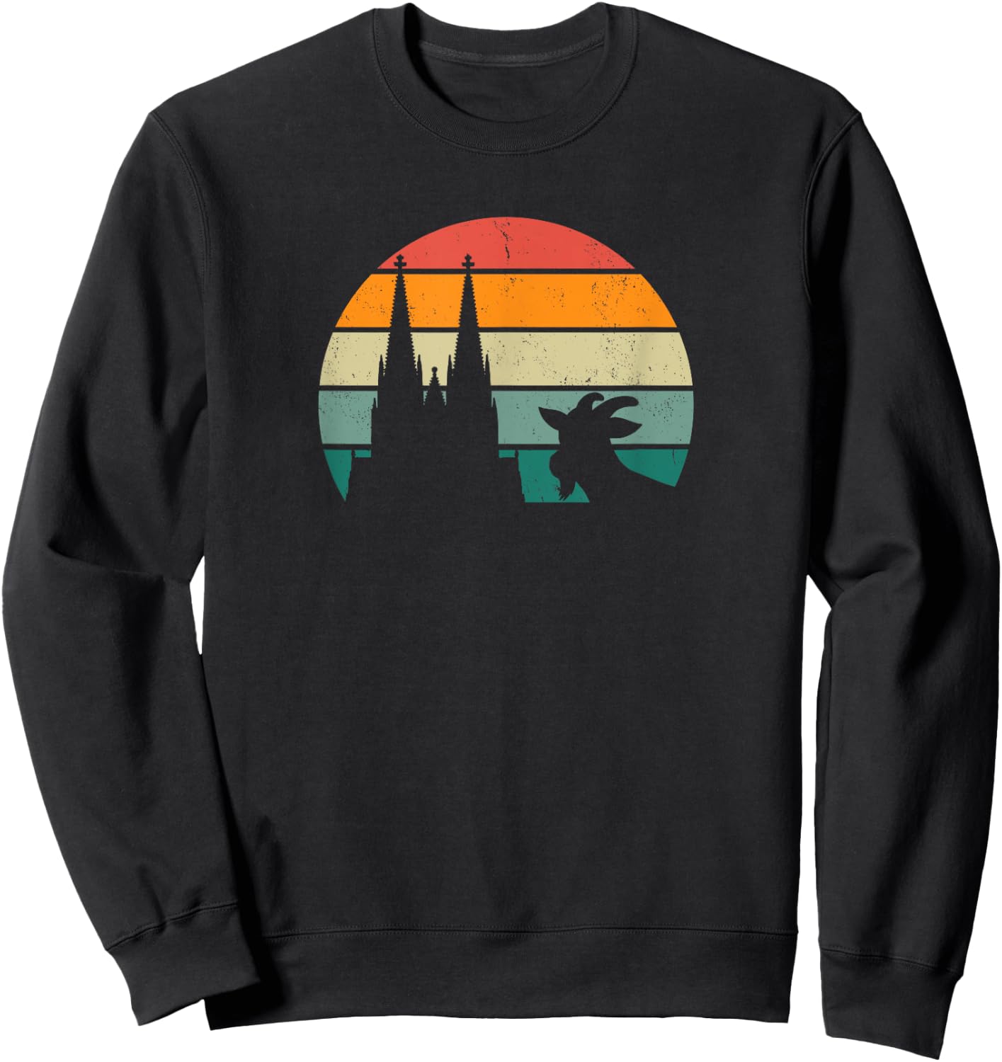 Cologne, My Town! Geißbock with Cathedral and Moon. Cologne Pride , black Sweatshirt - Sweatshirt | Black
