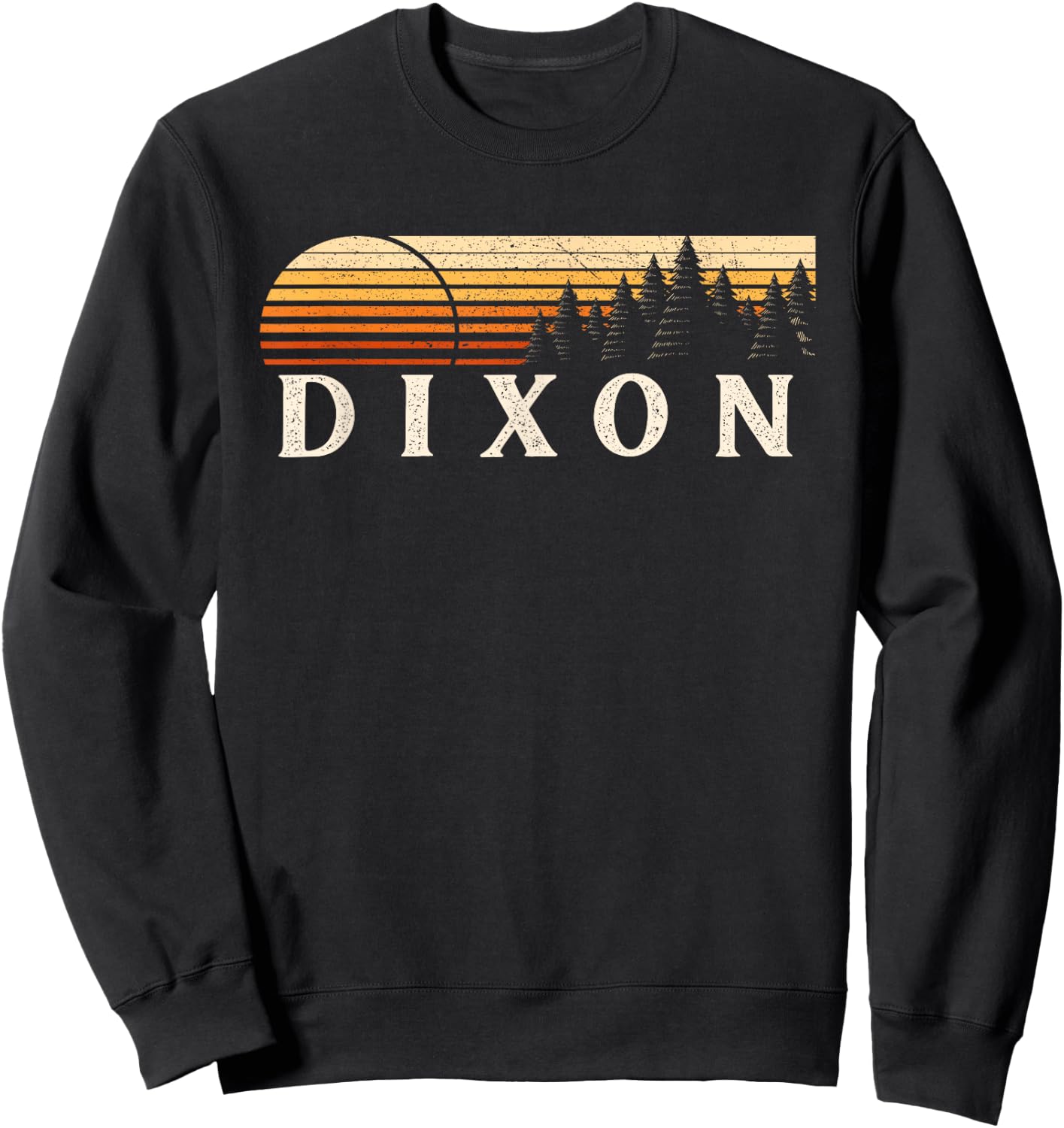 Dixon, NM Vintage Evergreen Sunset Eighties Retro Sweatshirt - Sweatshirt | Black