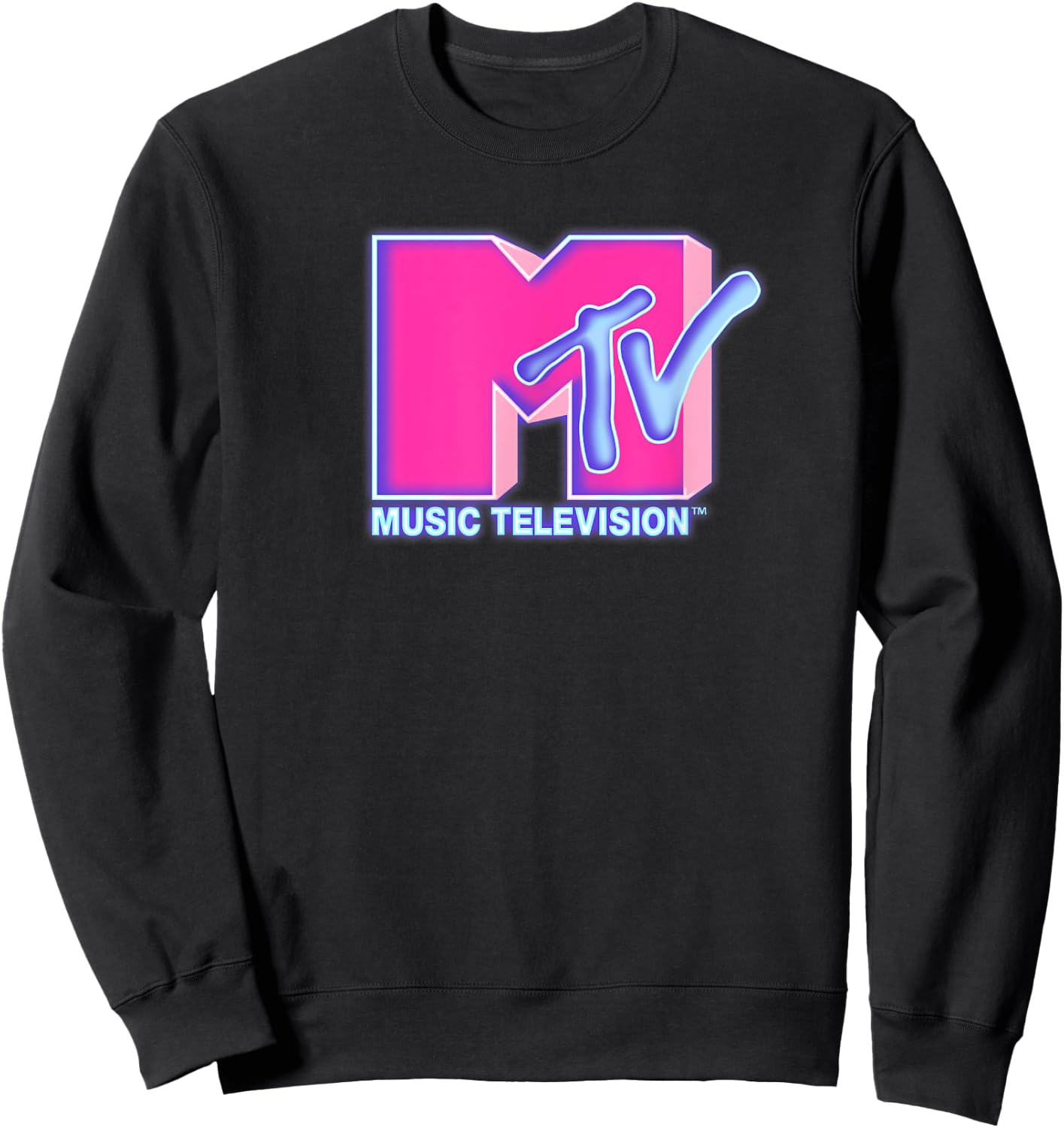 MTV Vintage Neon Glow Logo , black Sweatshirt - Sweatshirt | Black