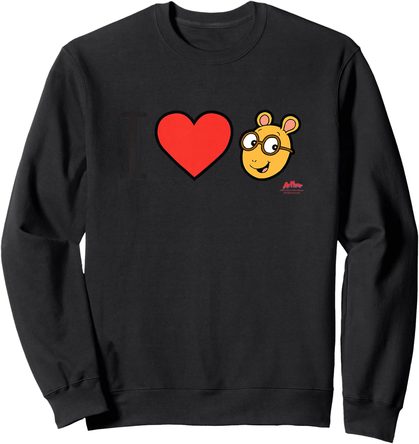 Kids Arthur I Heart Arthur Cartoon Sweatshirt - Sweatshirt | Black