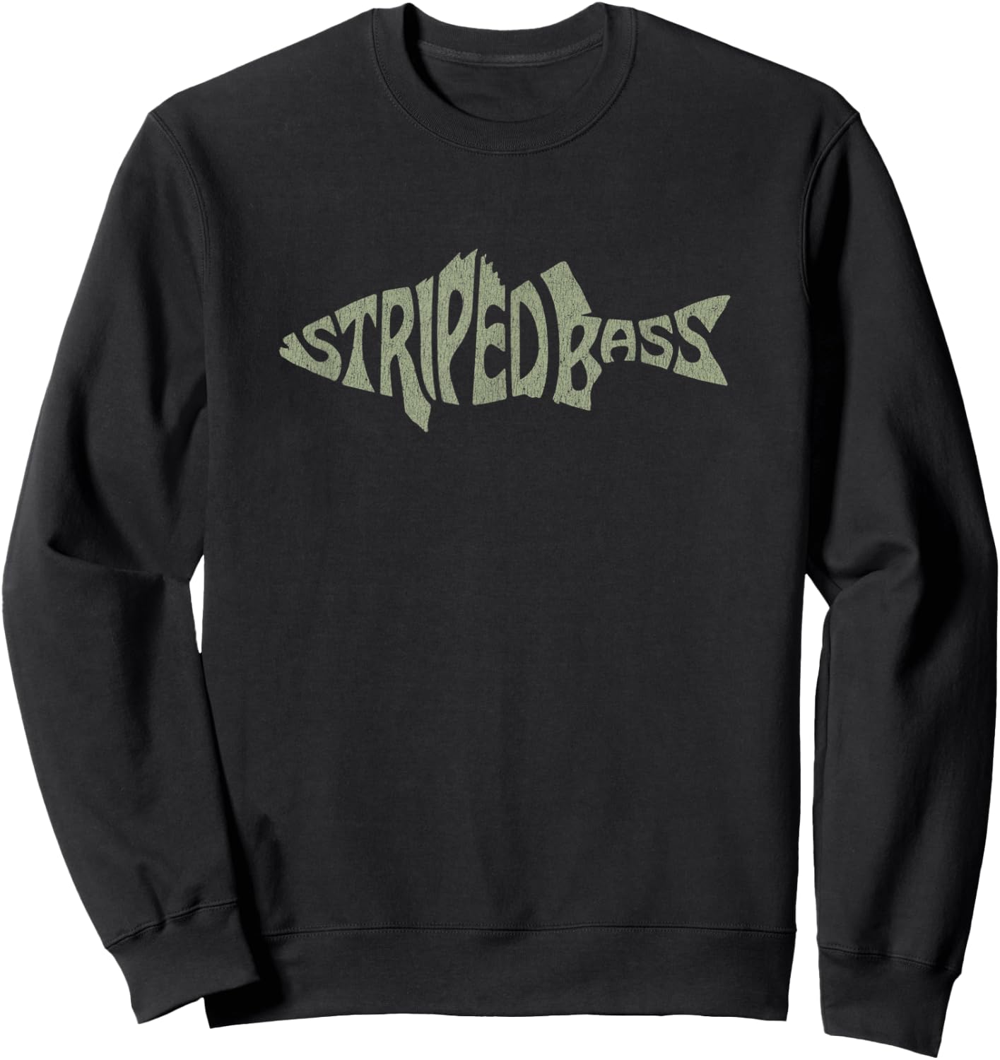 Striped Bass Fishing Art for Striper Fisherman Rockfish Fish Sweatshirt - Sweatshirt | Black
