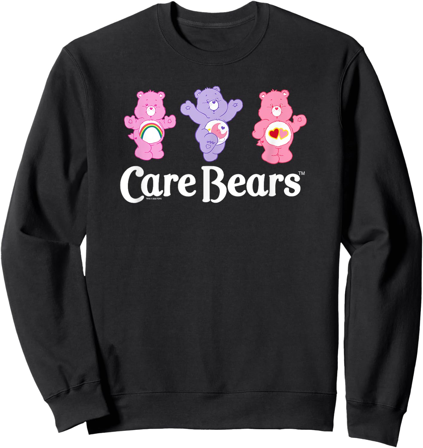 Care Bears Love-a-Lot Cheer & Sweet Dreams Bear Vintage Logo , Black, S Sweatshirt - Sweatshirt | Black