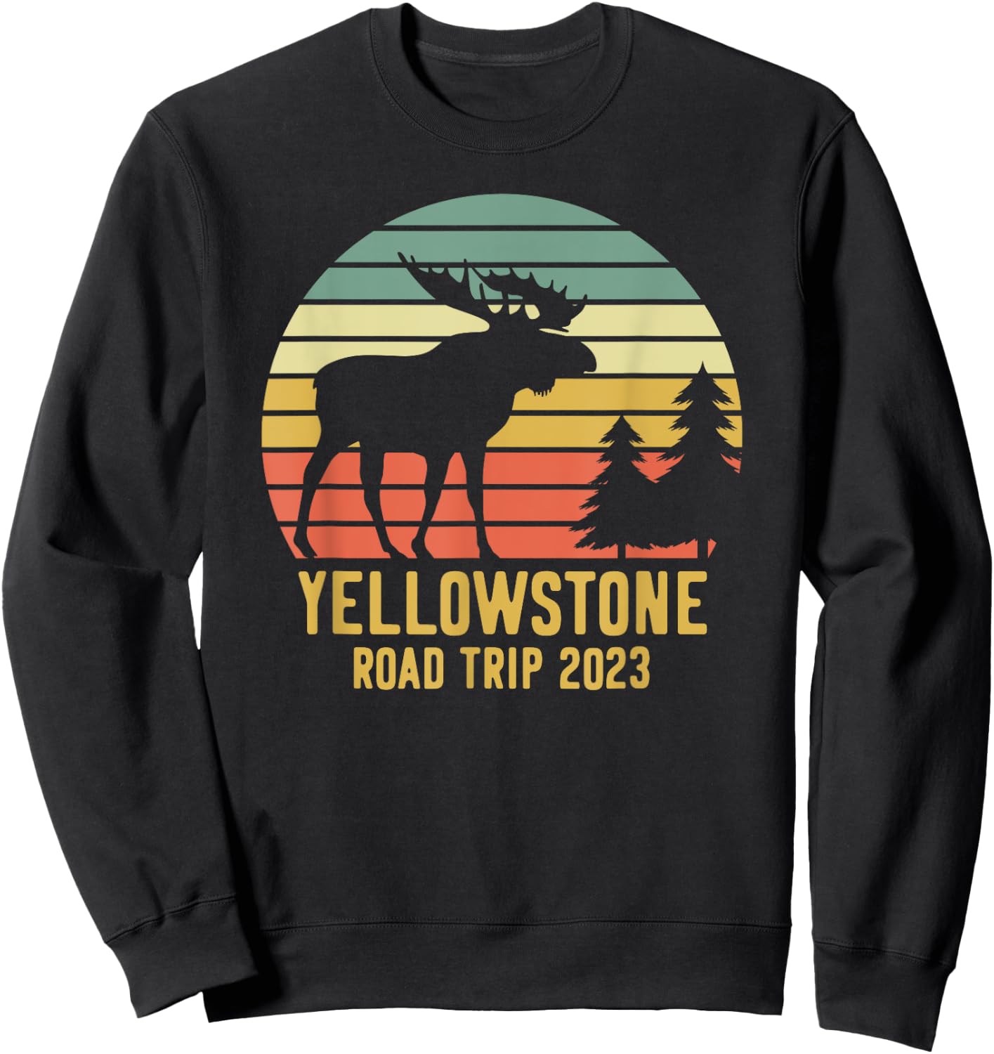 Yellowstone National Park Family Road Trip 2023 Matching Sweatshirt - Sweatshirt | Black