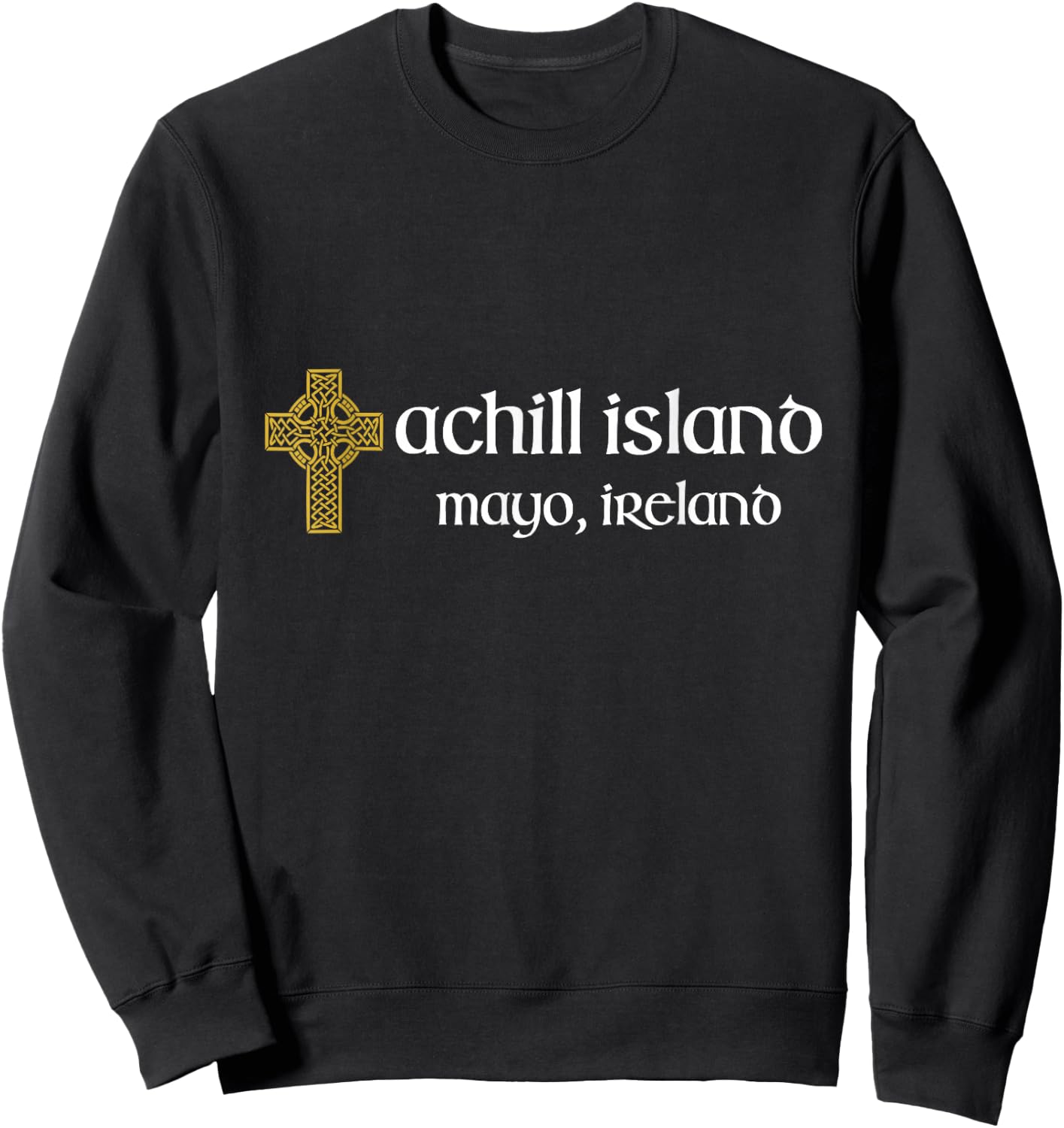 Achill Island Mayo Ireland Celtic Cross Sweatshirt - Sweatshirt | Black
