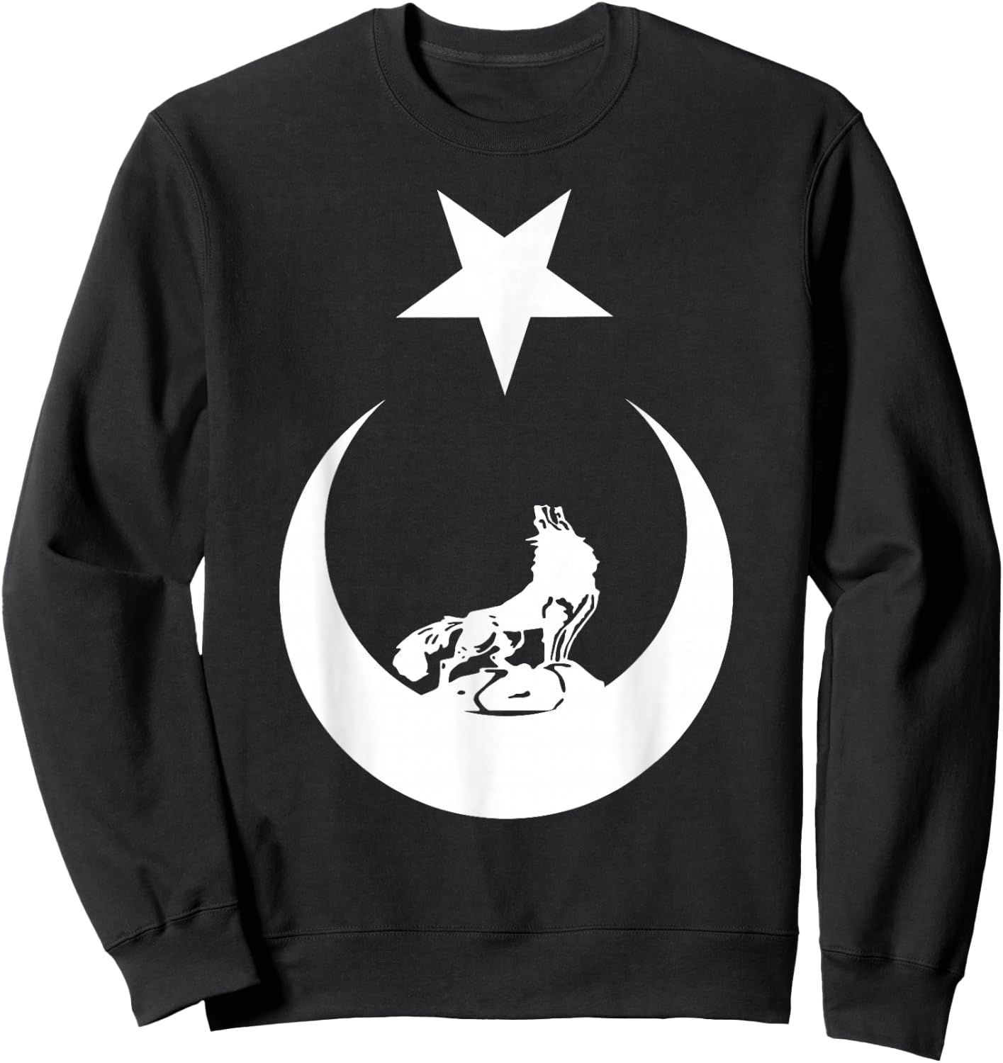 Türkisches Bozkurt Grey Wolf Flag Shirt Sweatshirt - Sweatshirt | Black