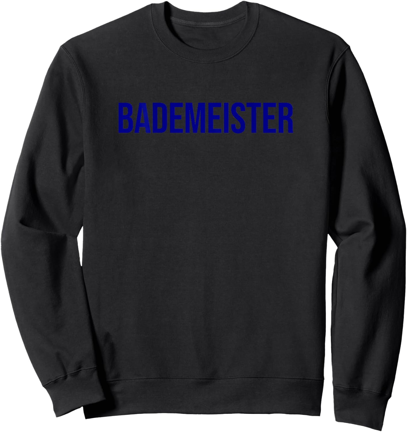 Rücken Aufdruck Hinten Blauer Schriftzug Bademeister Sweatshirt - Sweatshirt | Black