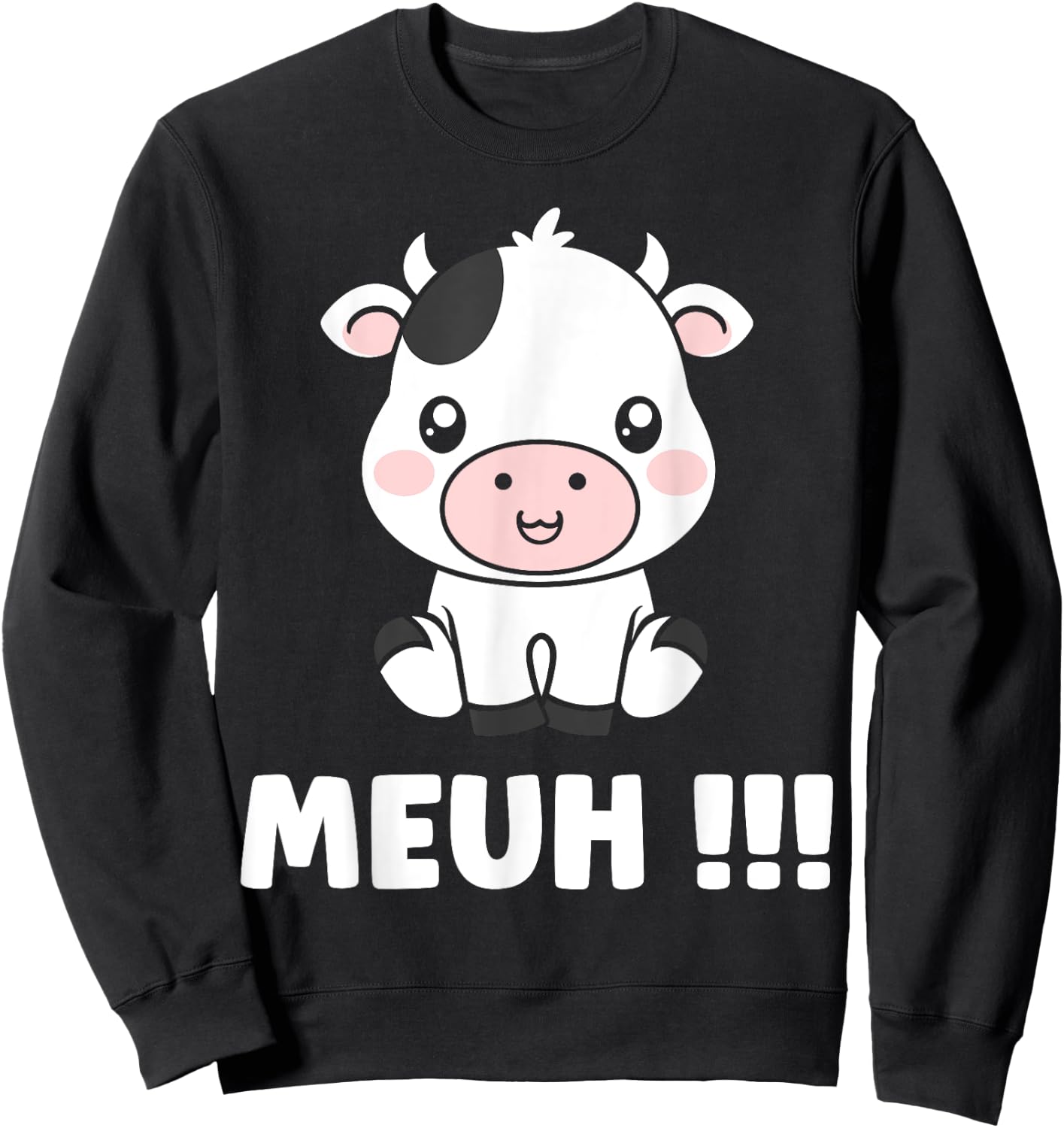 Petite vaches mignonne humour Animale meuh vache Sweatshirt - Sweatshirt | Black