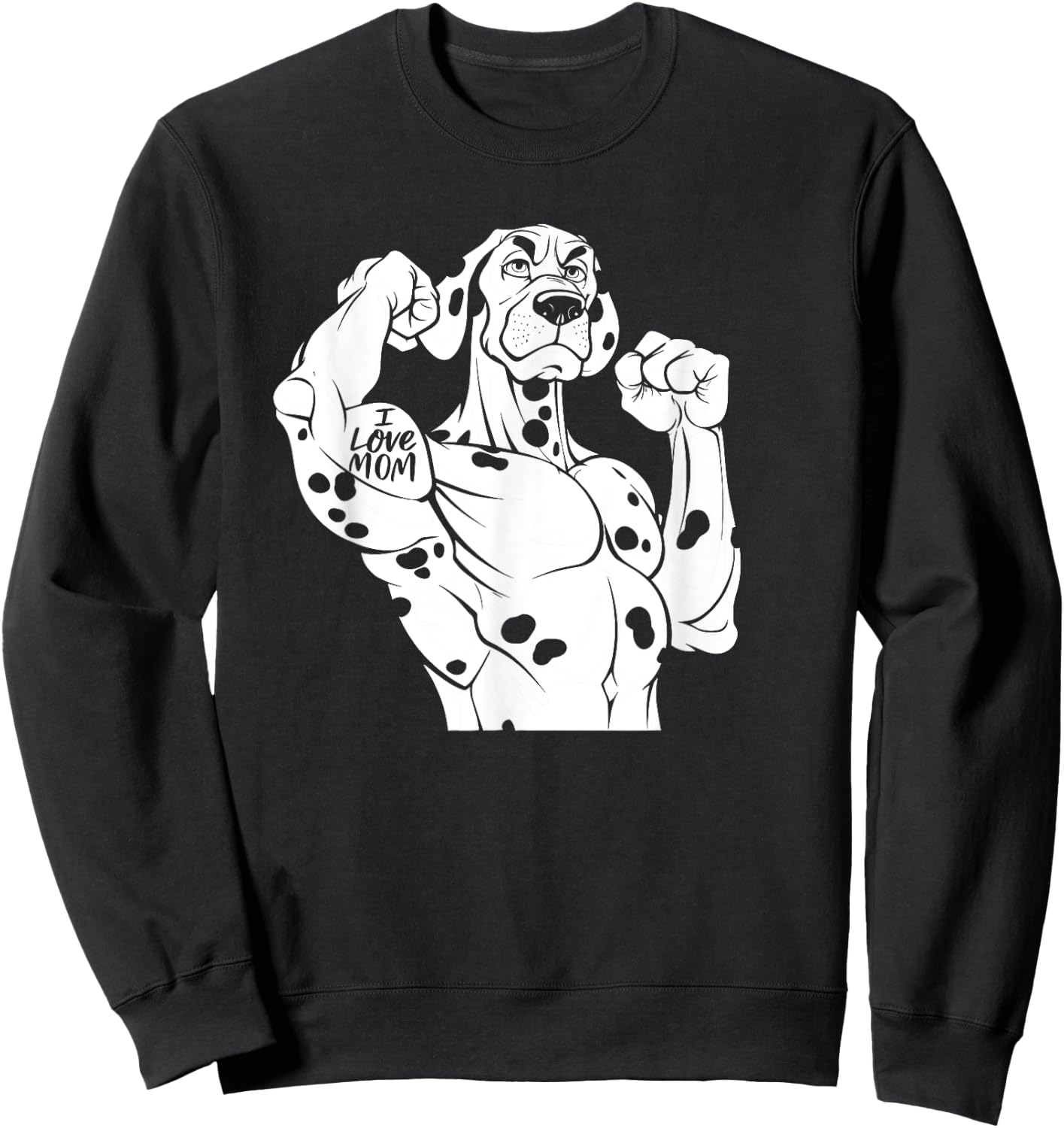 Dog Breed Biceps Tattoo - Four-Legged Dog Dalmatian , black, S Sweatshirt - Sweatshirt | Black