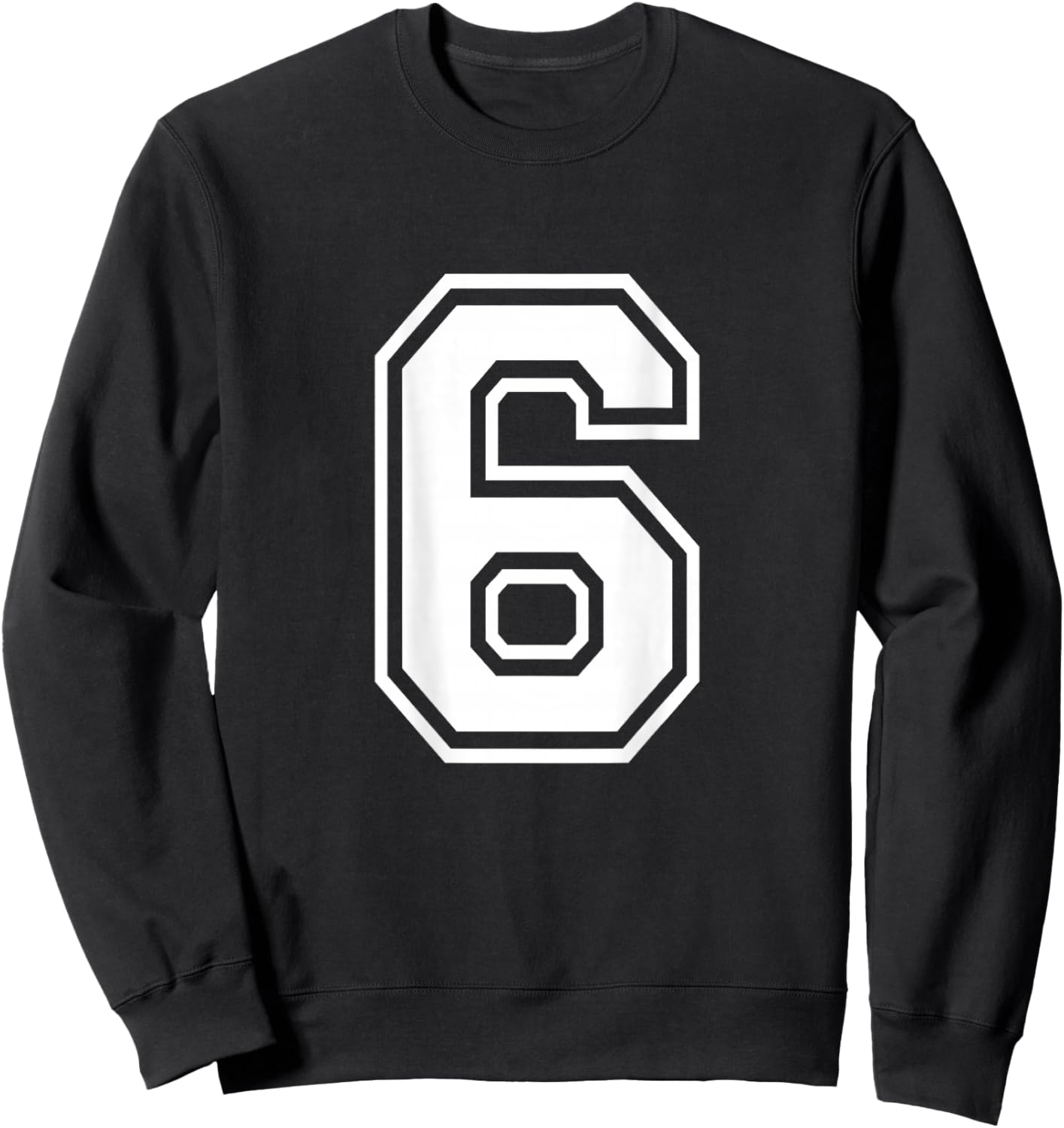 Number 6 Shirt Sports Player Number BACK of Shirt Sweatshirt - Sweatshirt | Black
