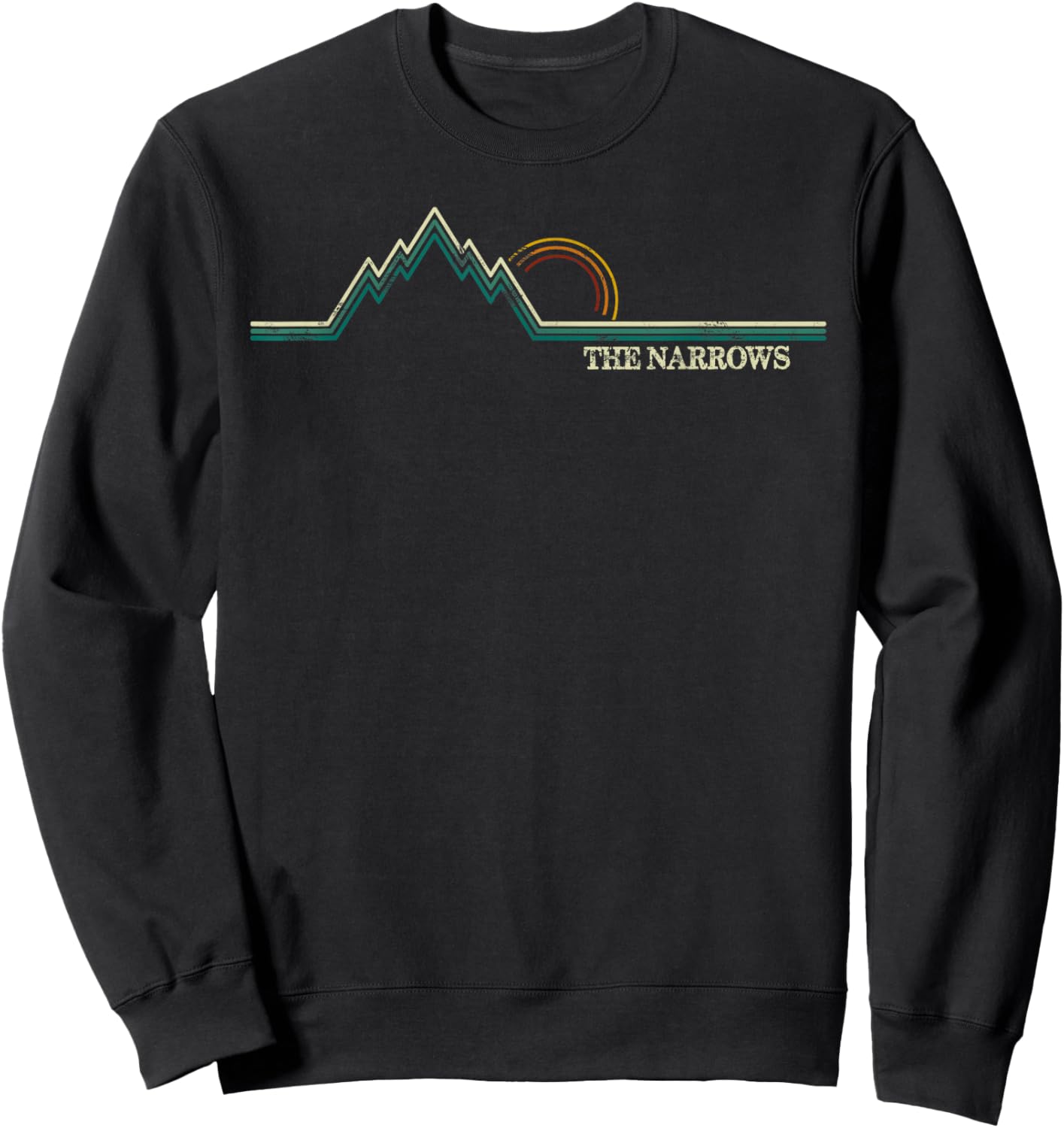 The Narrows Zion National Park Retro Utah Sweatshirt - Sweatshirt | Black