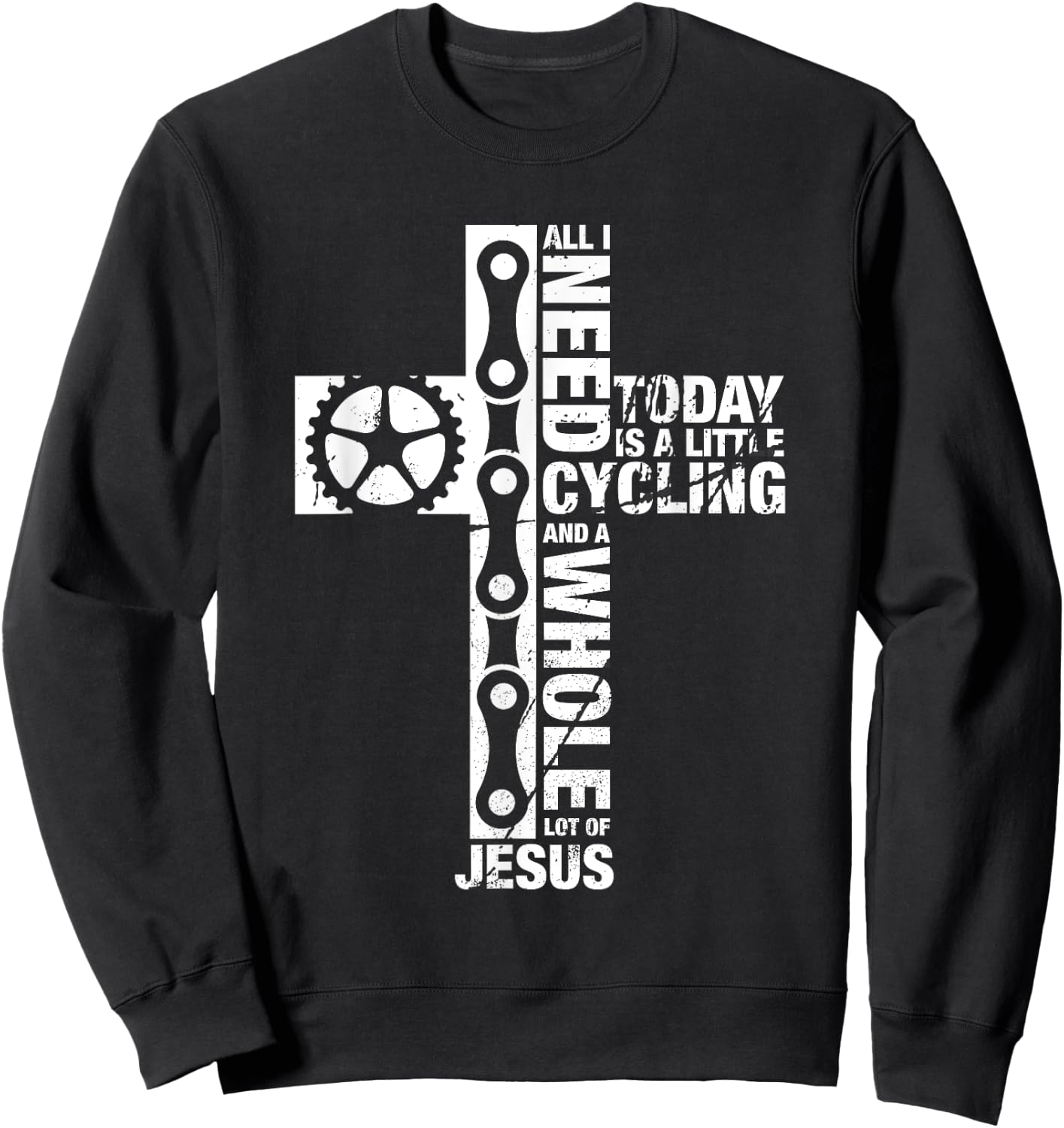 Bluetonic Cycling All I Need Is Cycling And Jesus Christian Religious Gifts Sweatshirt - Sweatshirt | Black