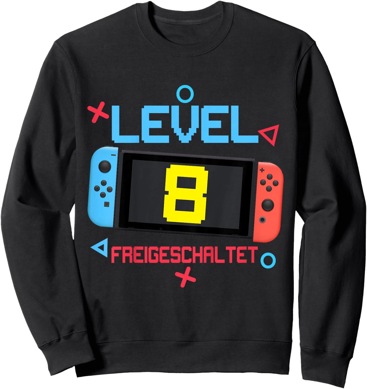 Kids 8th Birthday Boy 8 Years Old Level 8 Unlocked , black Sweatshirt - Sweatshirt | Black