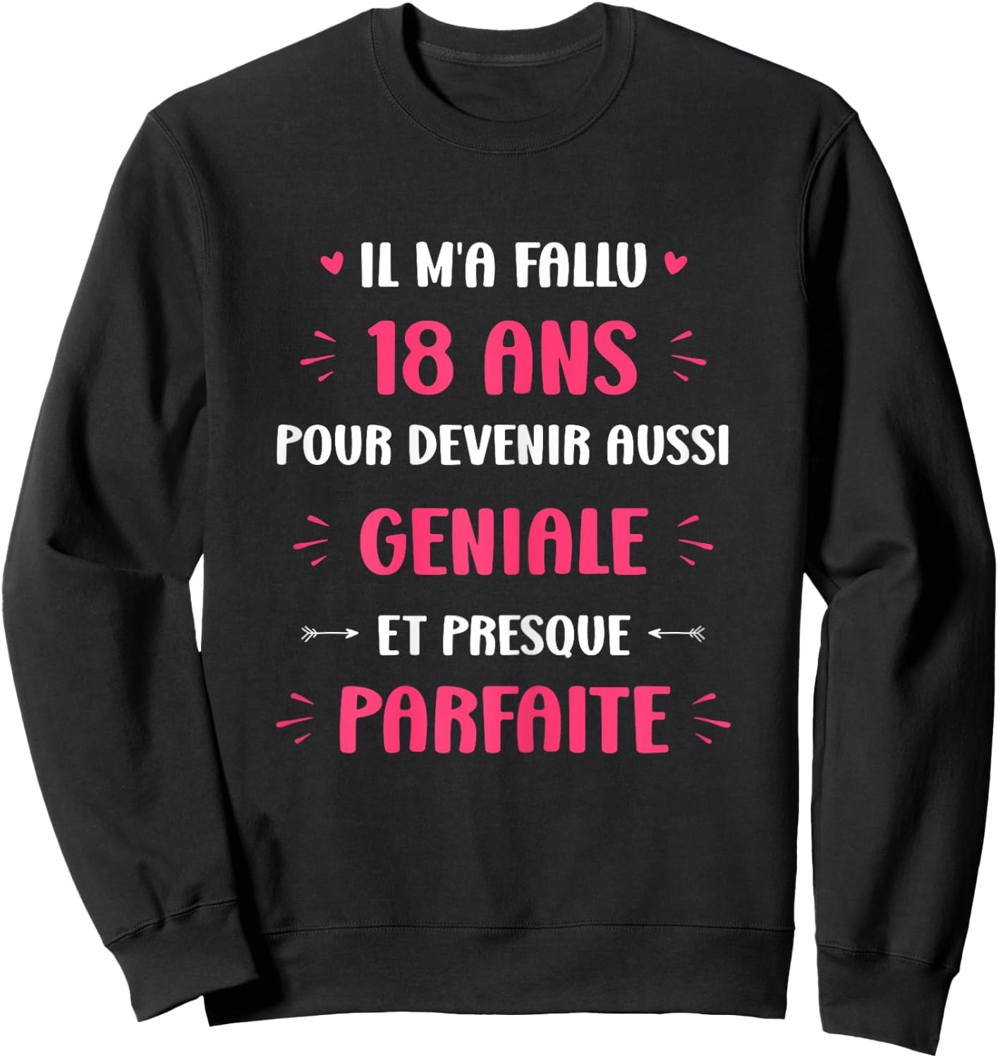 Funny Awesome 18 Years Woman Birthday 18 Years , Black, Female X-Small Sweatshirt - Sweatshirt | Black