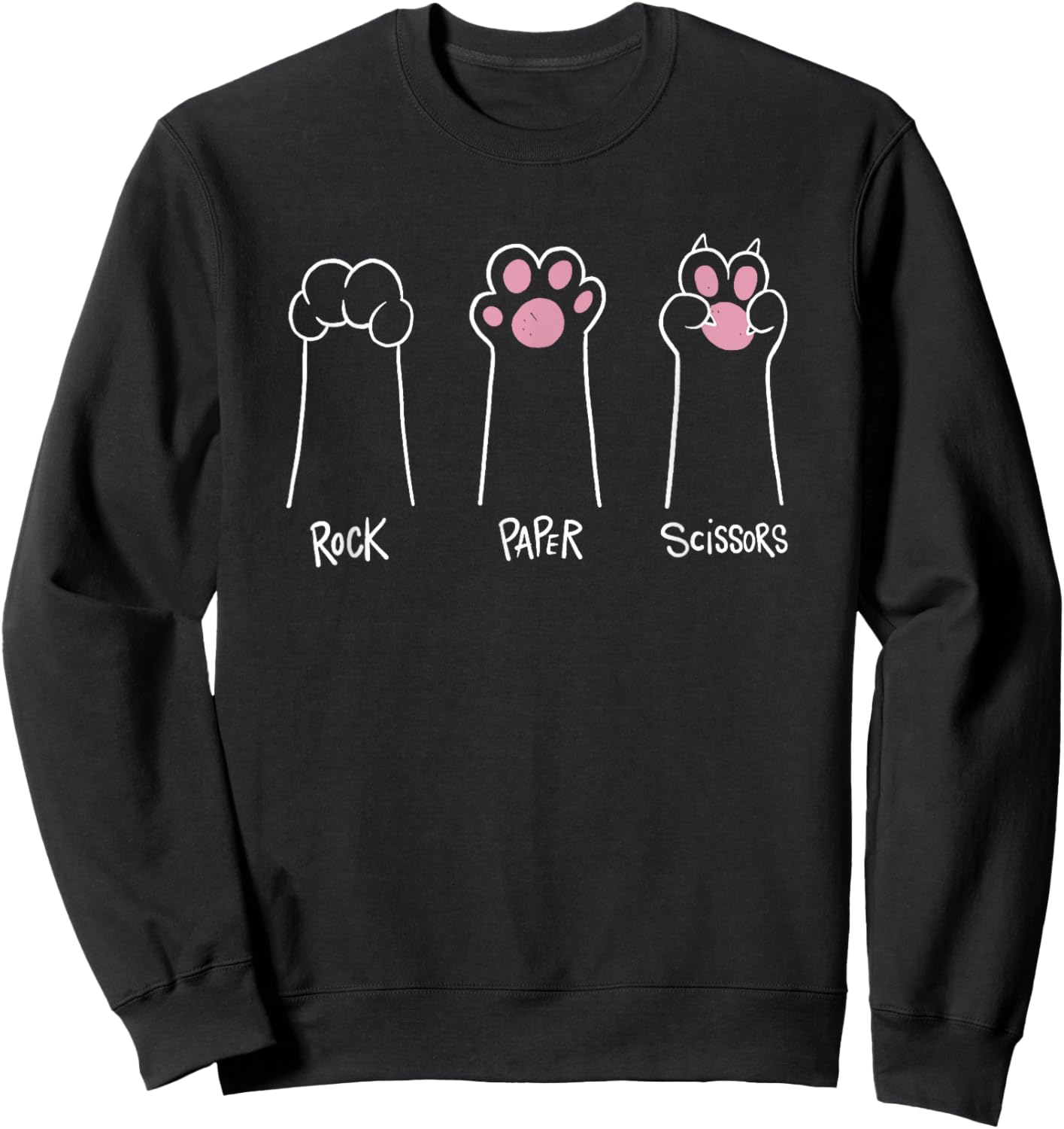 Ciseaux en papier minimaliste Motif pattes de chat Sweatshirt - Sweatshirt | Black