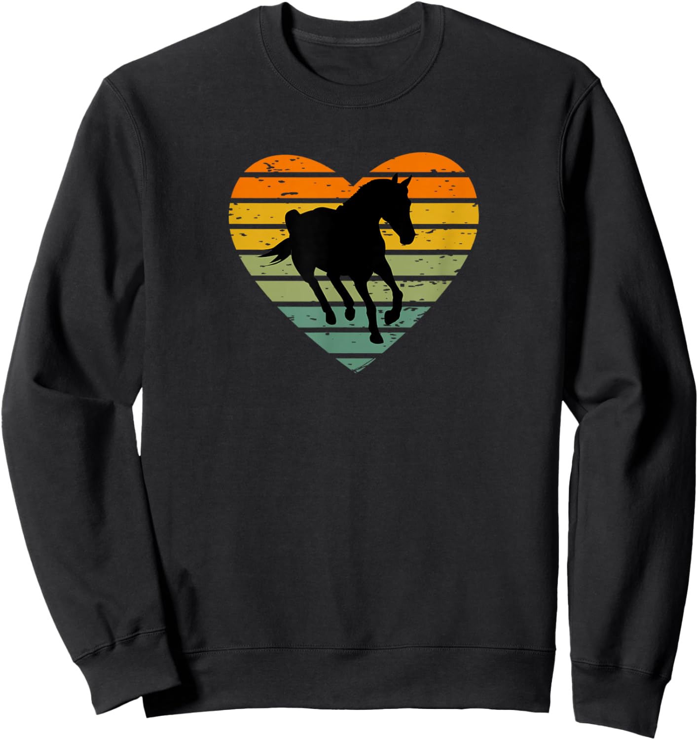 with German Text "Ich liebe Pferde reiten Pferdeliebe", black Sweatshirt - Sweatshirt | Black