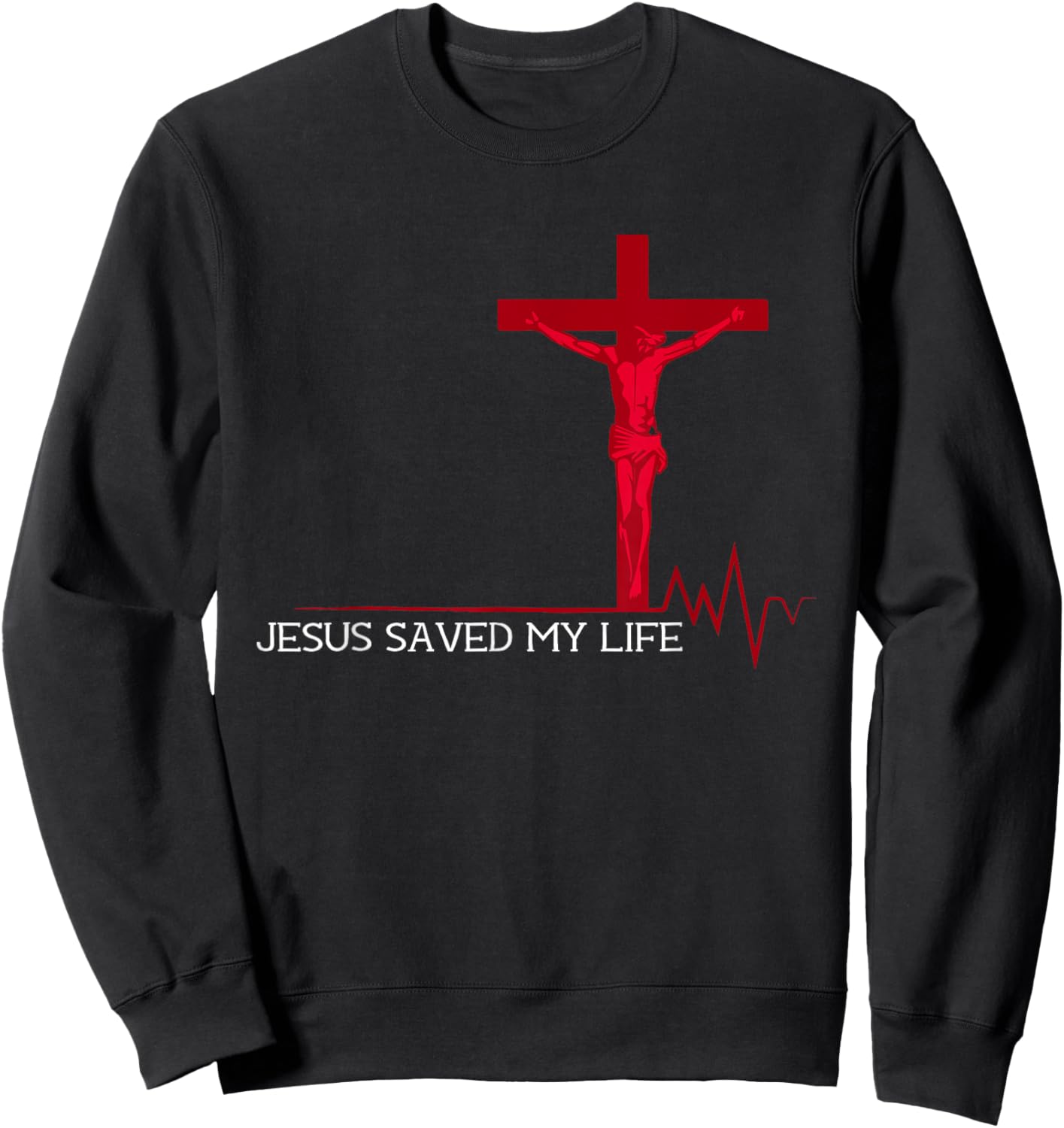Jesus Saved My Life Christian Sweatshirt - Sweatshirt | Black