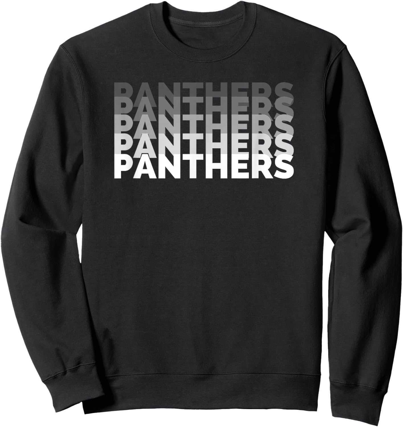 Panther repeat white gray text High School Spirit Fan Wear Sweatshirt - Sweatshirt | Black