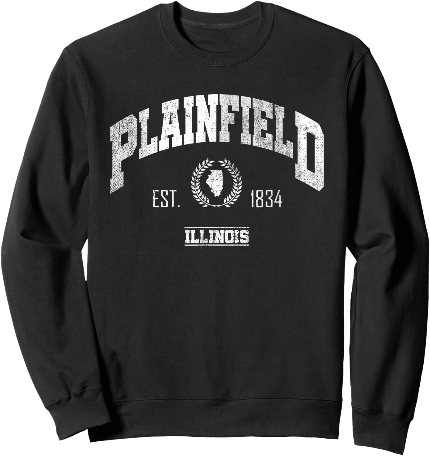 Plainfield IL | Illinois | Vintage Throwback Sweatshirt - Sweatshirt | Black