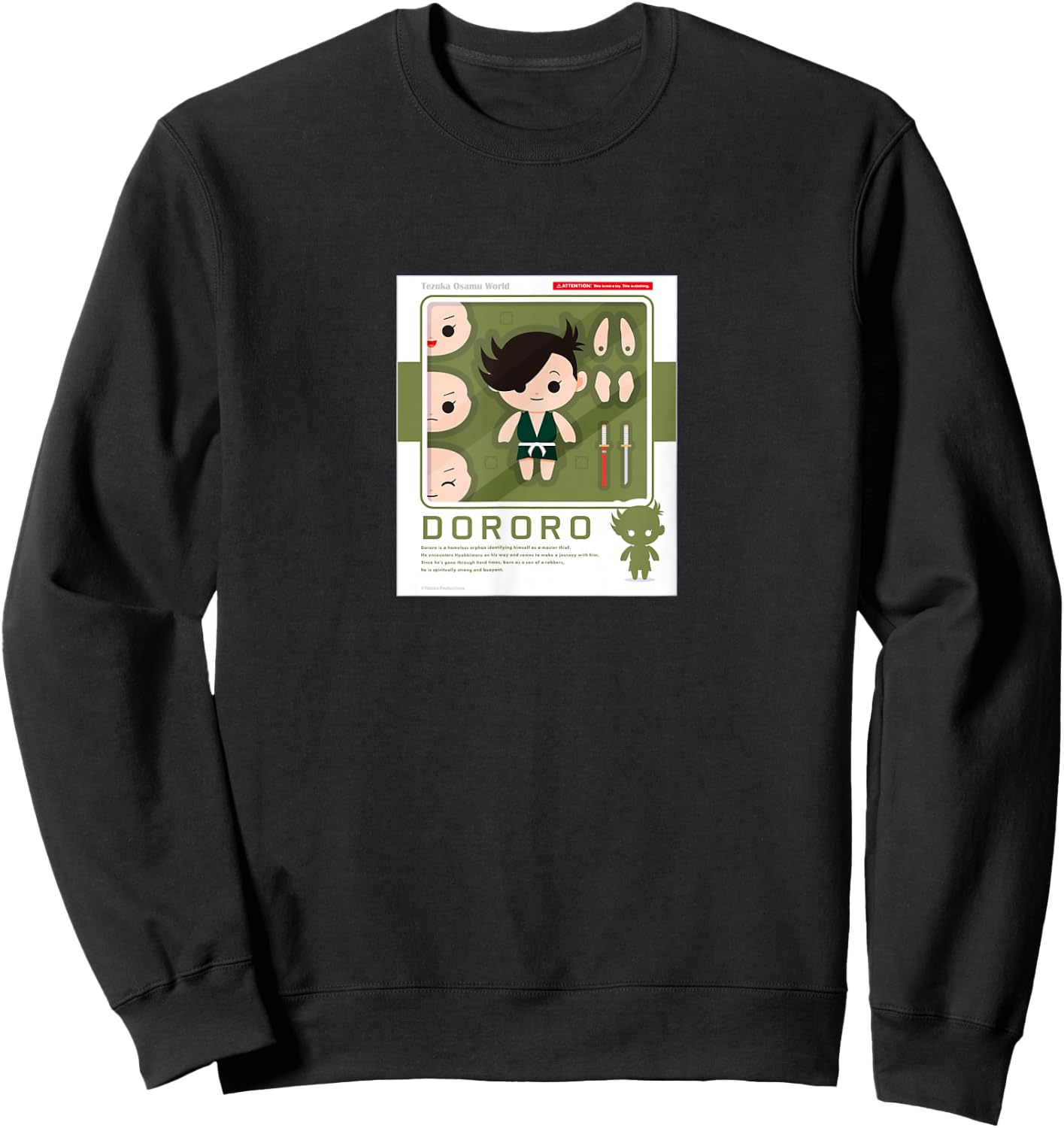 Dororo Figure package2(Dororo) (C)TEZUKA PRODUCTIONS Sweatshirt - Sweatshirt | Black