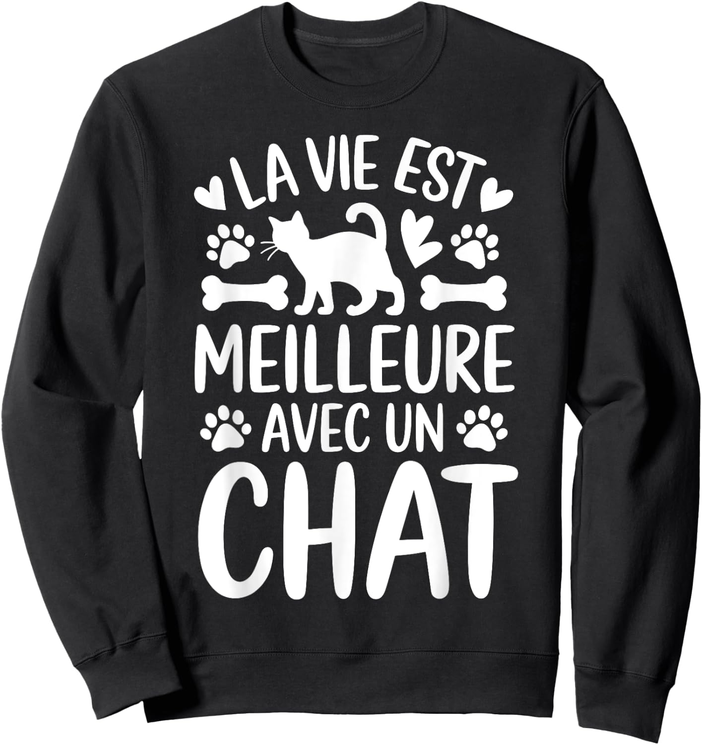 Cat Design Woman Girl Teen Life with a Cat Kitten , Black, S Sweatshirt - Sweatshirt | Black
