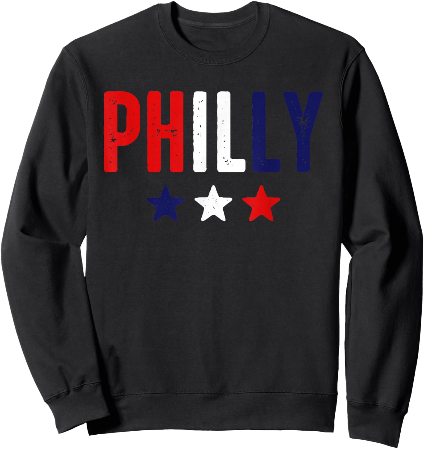 Philadelphia Red White Blue Stars 4th of July Patriotic Gift Kids Men Sweatshirt - Sweatshirt | Black