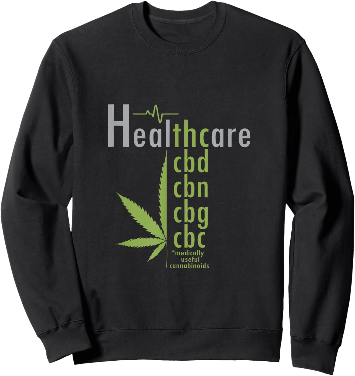 Healthcare| Marijuana Cannabis 420 Pot Stoner THC Sweatshirt - Sweatshirt | Black