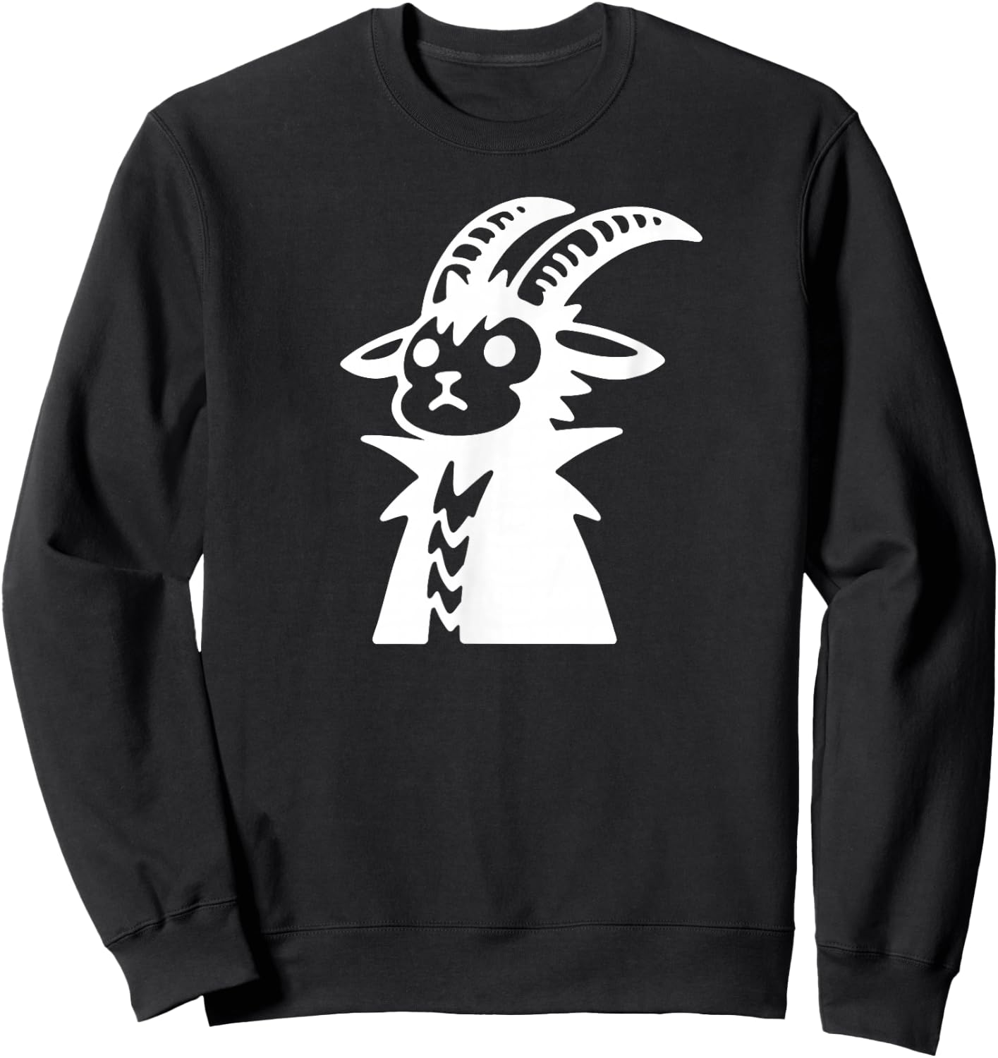 Punk Mountain Goat Cute Funny Silhouette Doodle Sweatshirt - Sweatshirt | Black