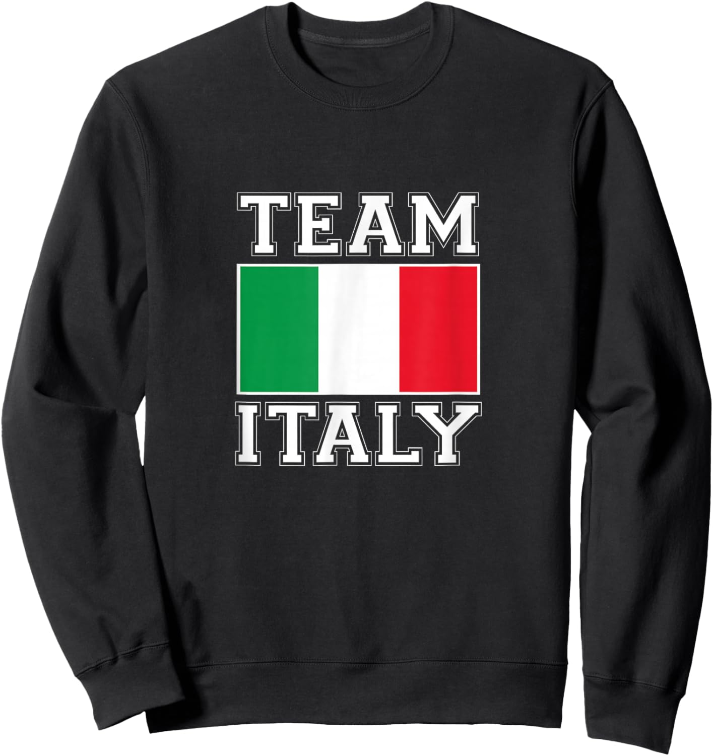 Team Italy Print Italian National Country Flag Italy Sweatshirt - Sweatshirt | Black