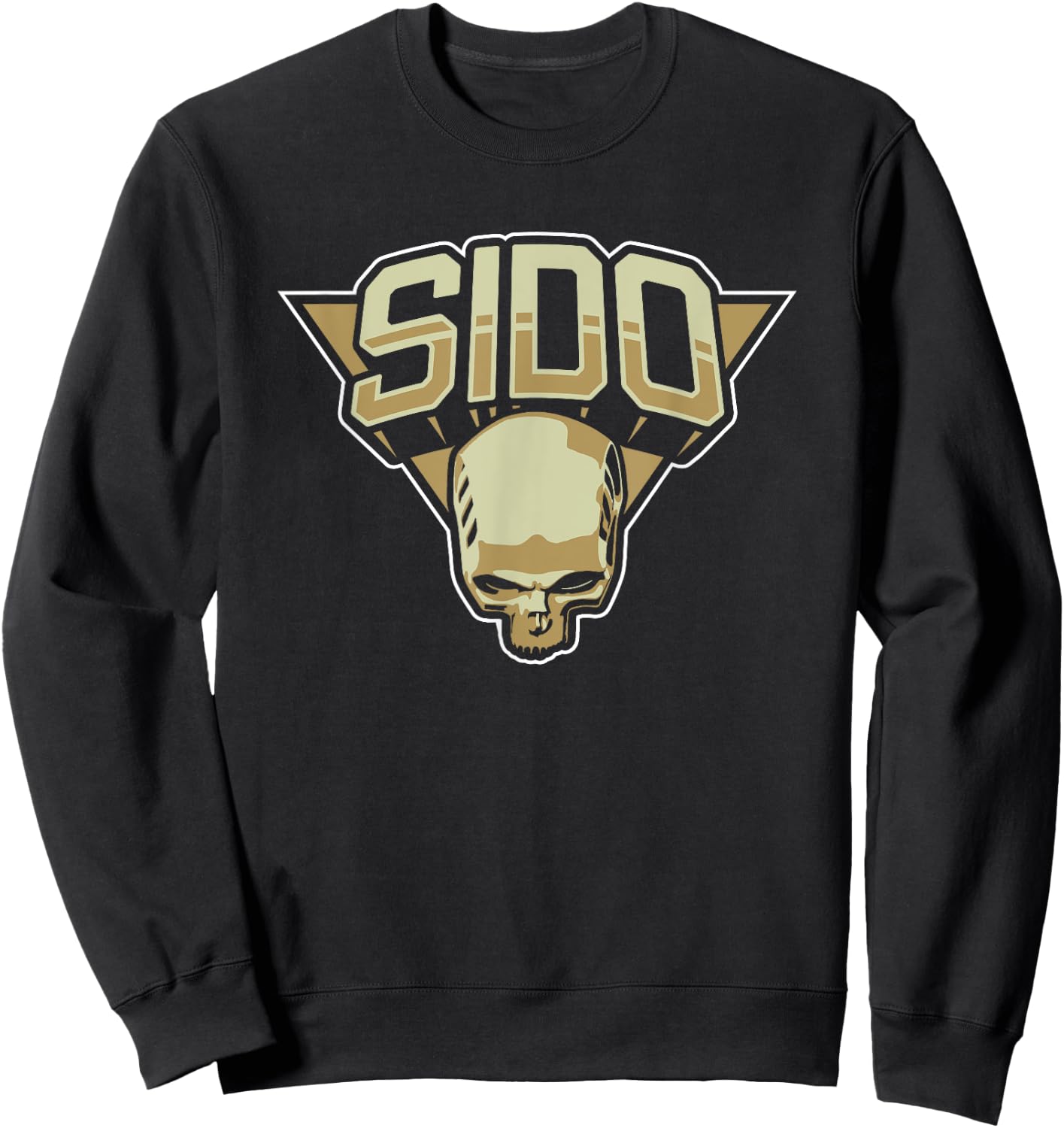 SIDO Women's Skull Black Oversize Skull Pattern Classic with Skull Pattern Small EU Regular Small Sweatshirt - Sweatshirt | Black