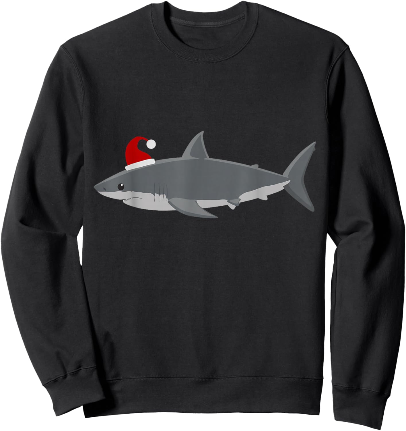 Santa Shark Christmas Shark Sweatshirt - Sweatshirt | Black