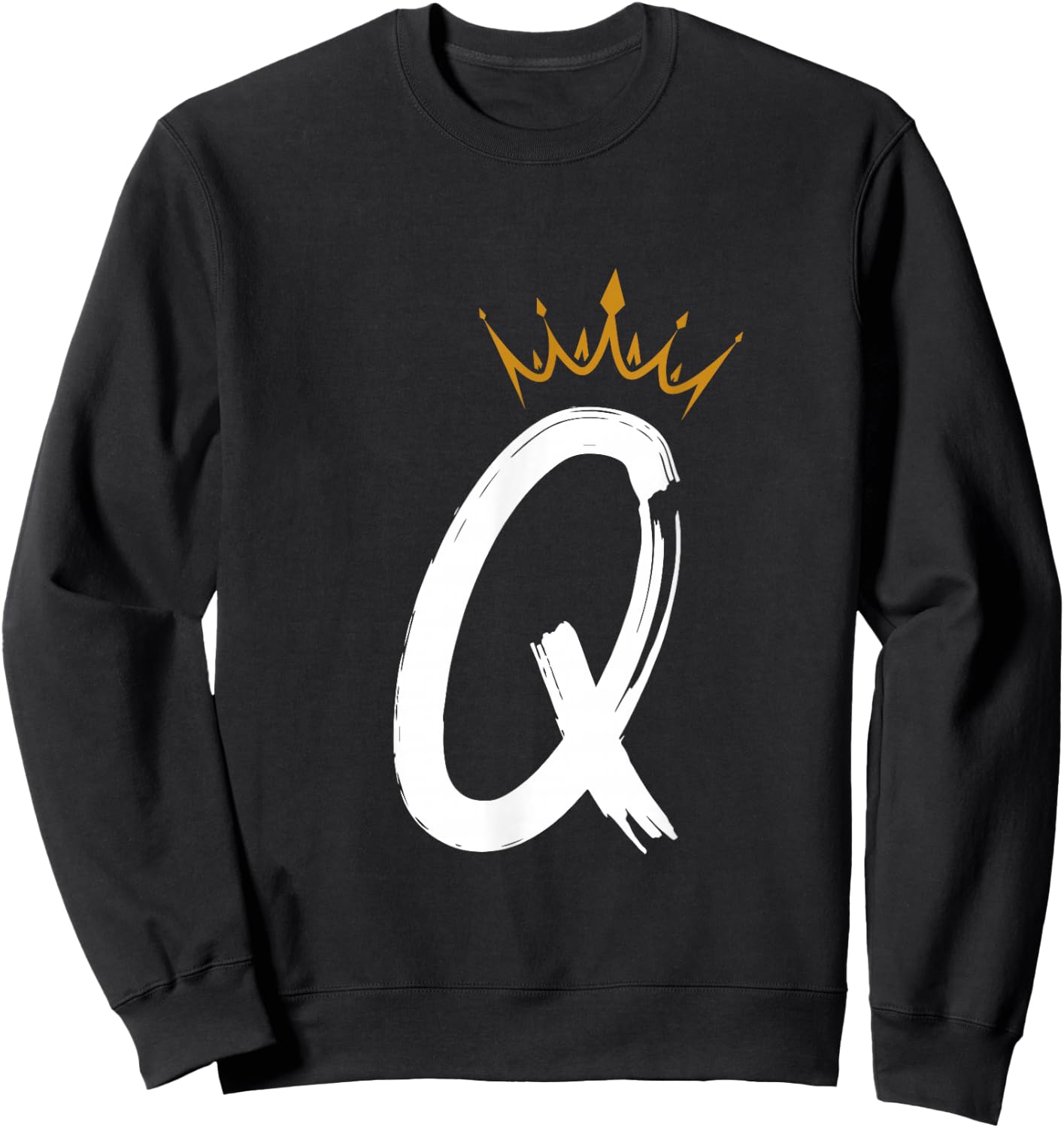 Queen King Letter Q - Favorite Letter With Crown Alphabet Sweatshirt - Sweatshirt | Black