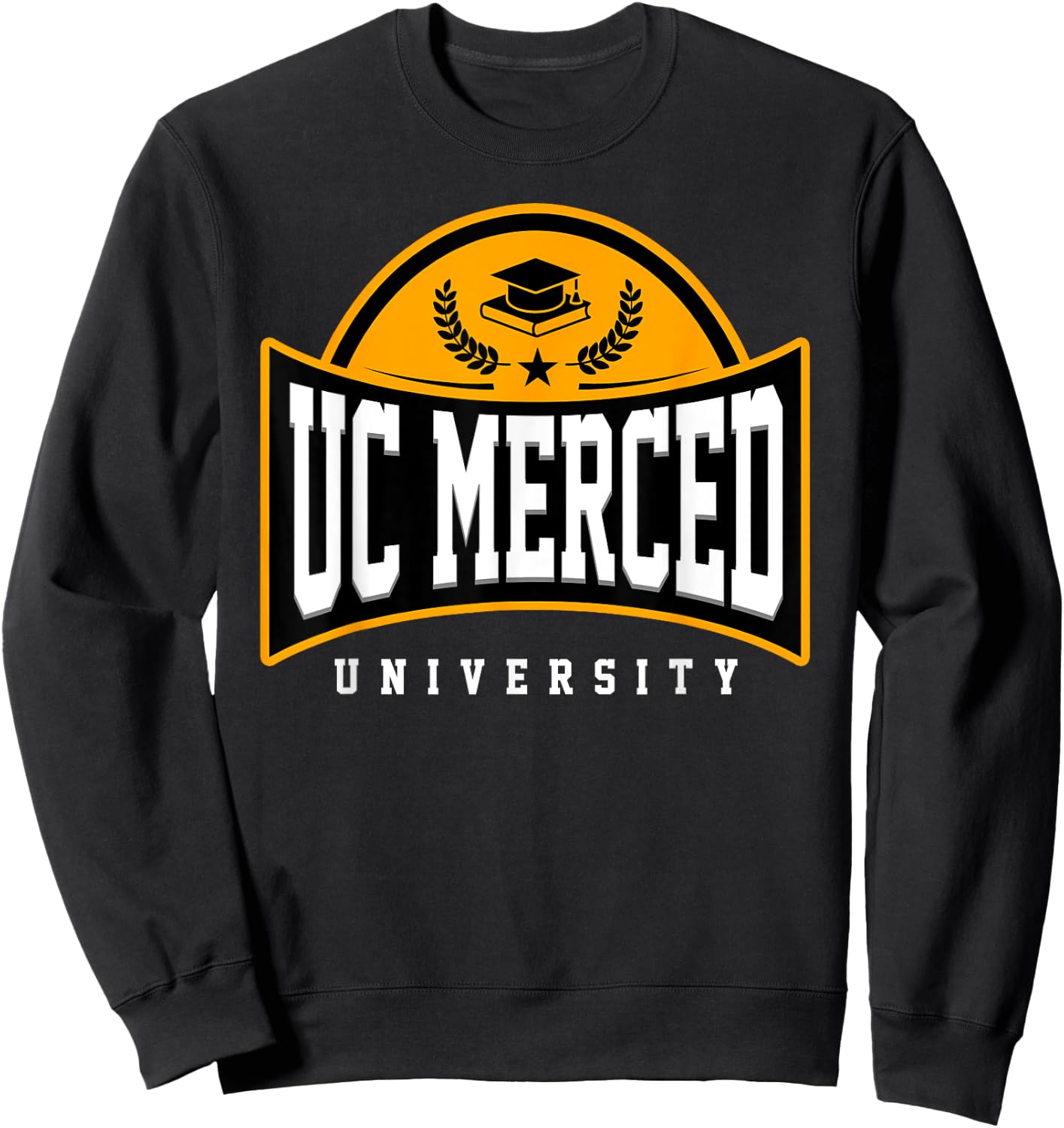 UC Merced University Arch Vintage Design Retro Men Women Sweatshirt - Sweatshirt | Black